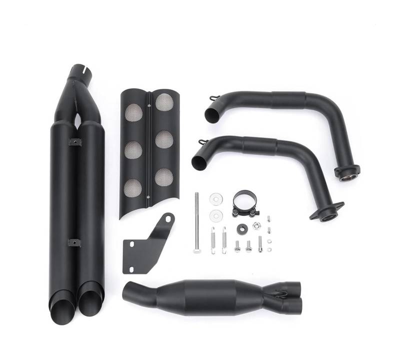 Motorrad Auspuff Mittelrohr Für Kawa&saki Für V&ulcan 650 VN650 2015-2022 Motorradauspuff Endschalldämpfer Motorrad Slip-On Schalldämpfer Auspuffrohr(Double Pipe) von Ciloc