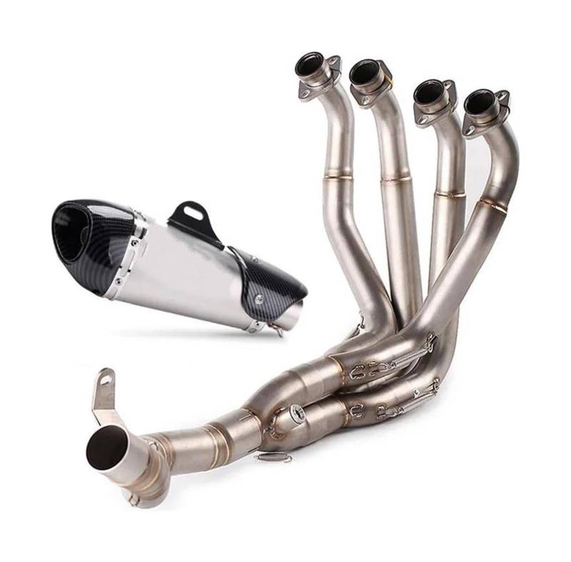 Motorrad Auspuff Mittelrohr Für Kawa&saki Z900 2017-2022 Volle Systeme Auspuffrohr Verbinden Header Link Rohr Motorrad Auspuff Ende Schalldämpfer(Silber) von Ciloc