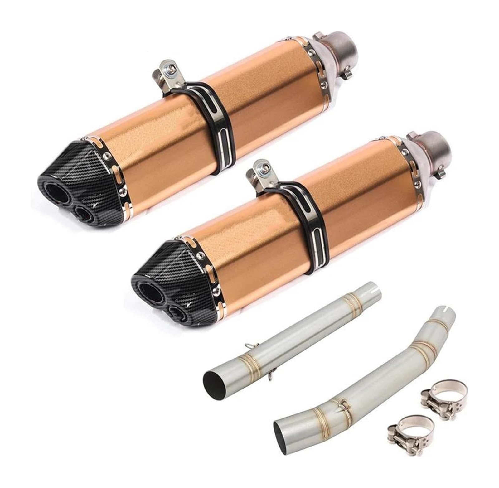 Motorrad Auspuff Mittelrohr Für Suz&uki Für Haya&busa GSX1300R GSXR1300 2008-2017 Motorradauspuff Mitte Link Rohr Flucht Schalldämpfer Verbinden Mufller(Gelb) von Ciloc