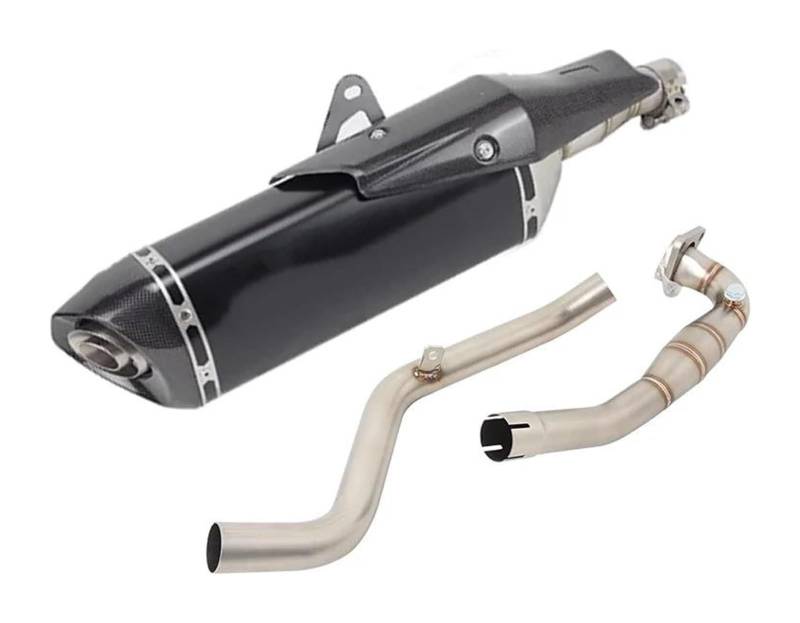 Motorrad Auspuff Mittelrohr Für X-ADV 750 X ADV750 2017-2023 Vollsystem-Motorrad-Auspuffschalldämpfer Escape Modified Tube Header Front Link Pipe 51MM(Schwarz) von Ciloc