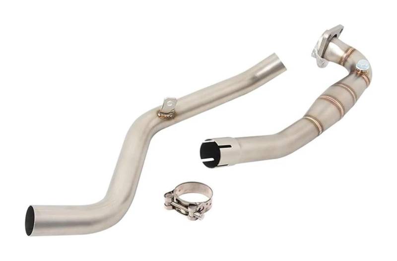 Motorrad Auspuff Mittelrohr Für X-ADV 750 X ADV750 XADV 750 Motorrad Auspuff Flucht Volle System Vorne Rohr Verbinden Schalldämpfer Slip Auf(Silber) von Ciloc