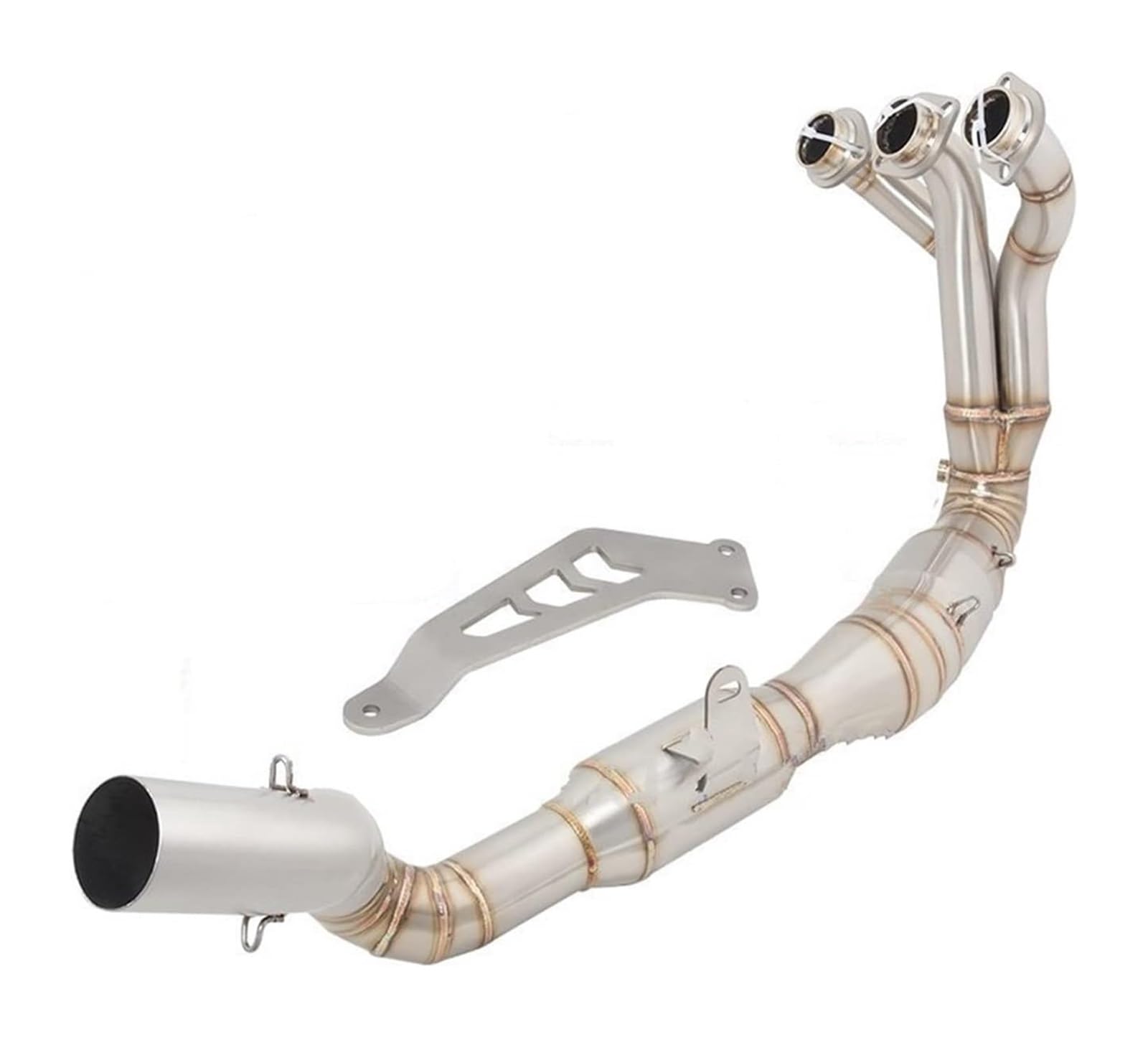 Motorrad Auspuff Mittelrohr Für Y&amaha Für MT09 FZ09 2021 2022 Motorradauspuff Flucht Vollsystem Modifizierter Kohlefaser-Schalldämpfer Mit Katalysator-Verbindungsrohr(1) von Ciloc