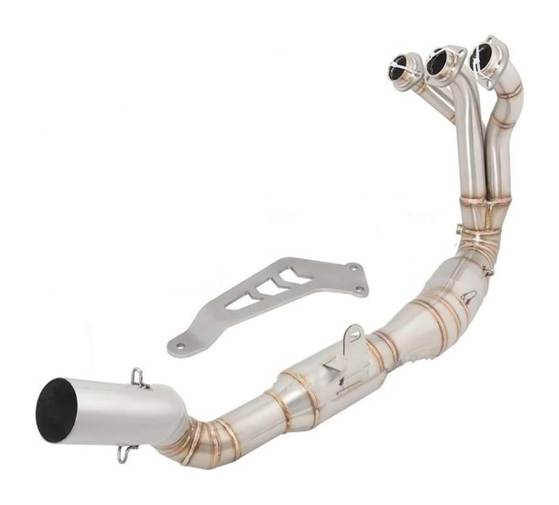 Motorrad Auspuff Mittelrohr Für Y&amaha Für MT09 FZ09 2021 2022 Motorradauspuff Flucht Vollsystem Modifizierter Kohlefaser-Schalldämpfer Mit Katalysator-Verbindungsrohr(1) von Ciloc