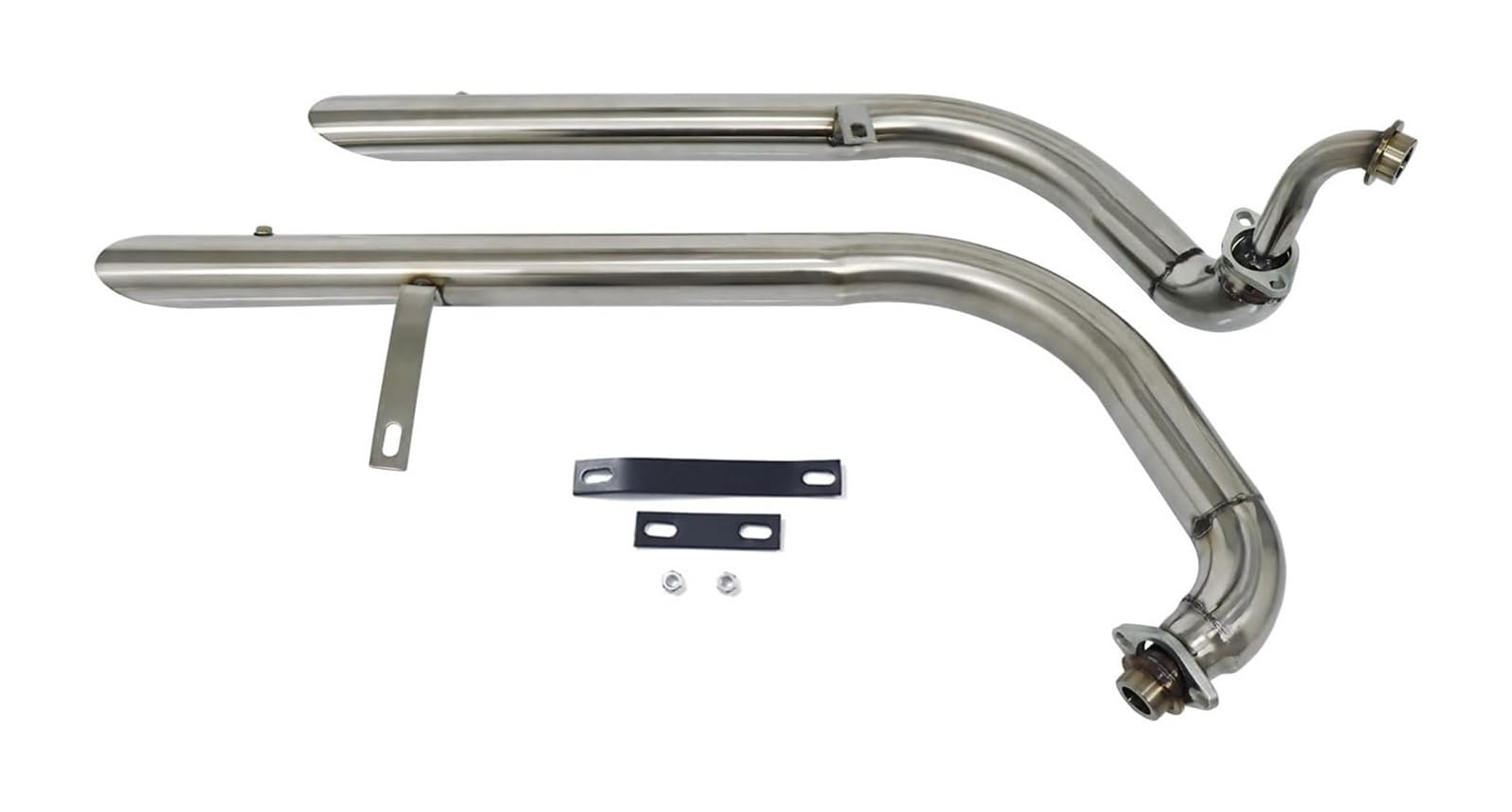 Motorrad Auspuff Mittelrohr Für Y&amaha Für Virago 125 Für V Star XV 250 XV 125 Motorrad-Slash-Cut-Auspuffrohr Mit Schalldämpfer-Auspuffanlage Schalldämpfer(Chrom) von Ciloc