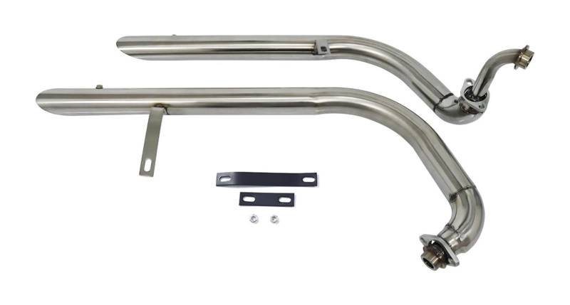 Motorrad Auspuff Mittelrohr Für Y&amaha Für Virago 125 Für V Star XV 250 XV 125 Motorrad-Slash-Cut-Auspuffrohr Mit Schalldämpfer-Auspuffanlage Schalldämpfer(Chrom) von Ciloc