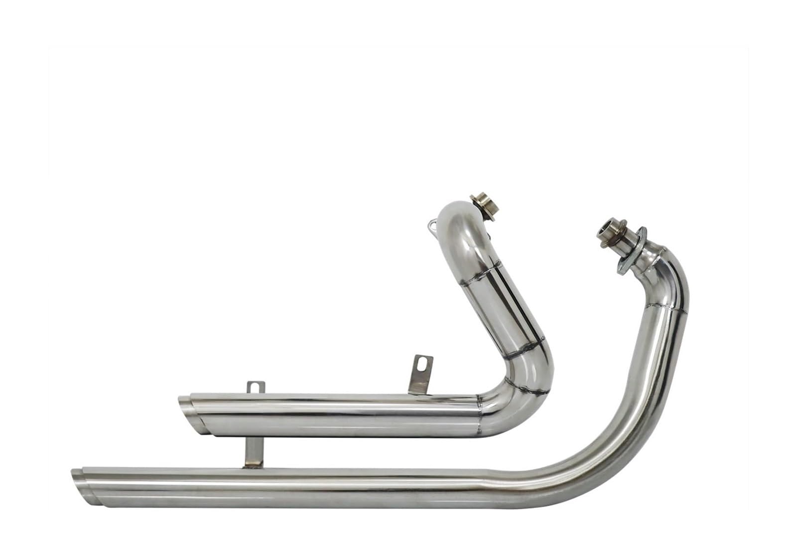 Motorrad Auspuff Mittelrohr Für Y&amaha Für Virago 250 XV125 XV250 Motorrad Slash Cut Vollauspuffanlage Rohr Mit Schalldämpfer(Chrom) von Ciloc