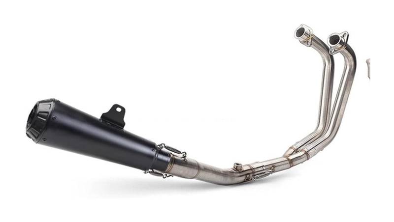 Motorrad Auspuff Mittelrohr Für Y&amaha YZF-R3 R25 MT-03 2014-2018 Motorradauspuff Komplettsystem Slip-On Schalldämpfer Frontrohrkrümmer(2) von Ciloc