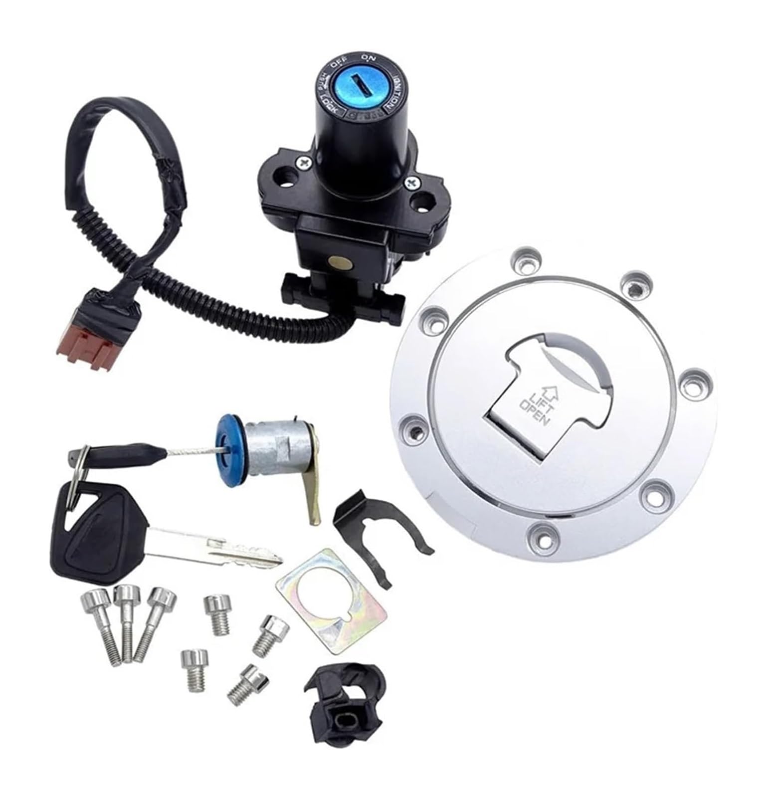 Zündschlüsselschalter Für CBR600 Für CBR600RR F5 2005 1 Set Motorrad Zündschloss Schloss Kraftstoff Gas Tankdeckel Griff Inklusive Schlüssel Zündschlüsselschalter Für CBR600 Für CBR600RR F5 2005 1 Set Motorrad Zündschloss Schloss Kraftstoff Gas Tankdeckel Griff Inklusive Schlüssel von Ciloc