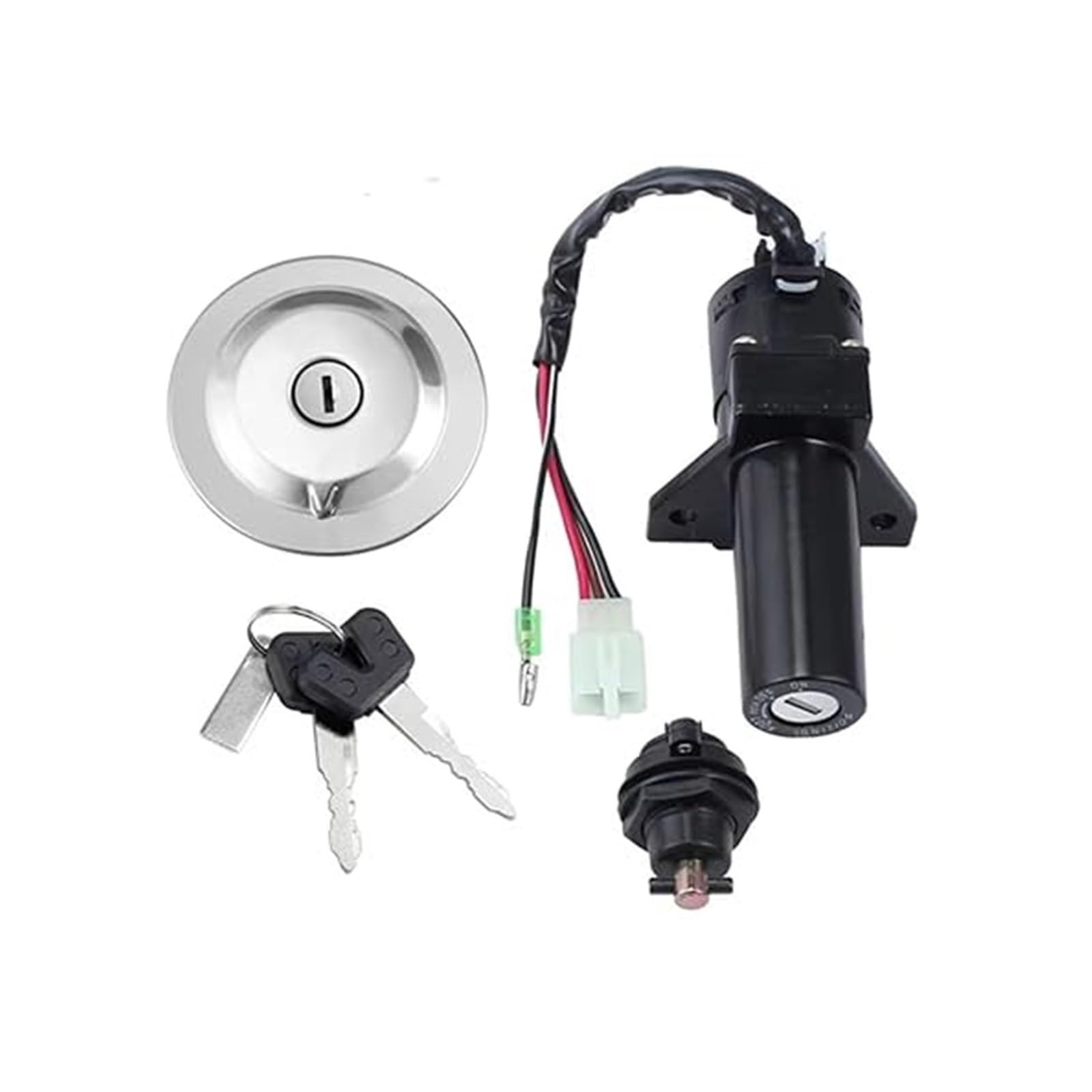 Zündschlüsselschalter Für YBR 125 Motocross Motorrad Gas Key Lock Kit Zündschloss Sperren Tankdeckel Set Starten 4 Draht Zündschlüsselschalter Für YBR 125 Motocross Motorrad Gas Key Lock Kit Zündschloss Sperren Tankdeckel Set Starten 4 Draht von Ciloc