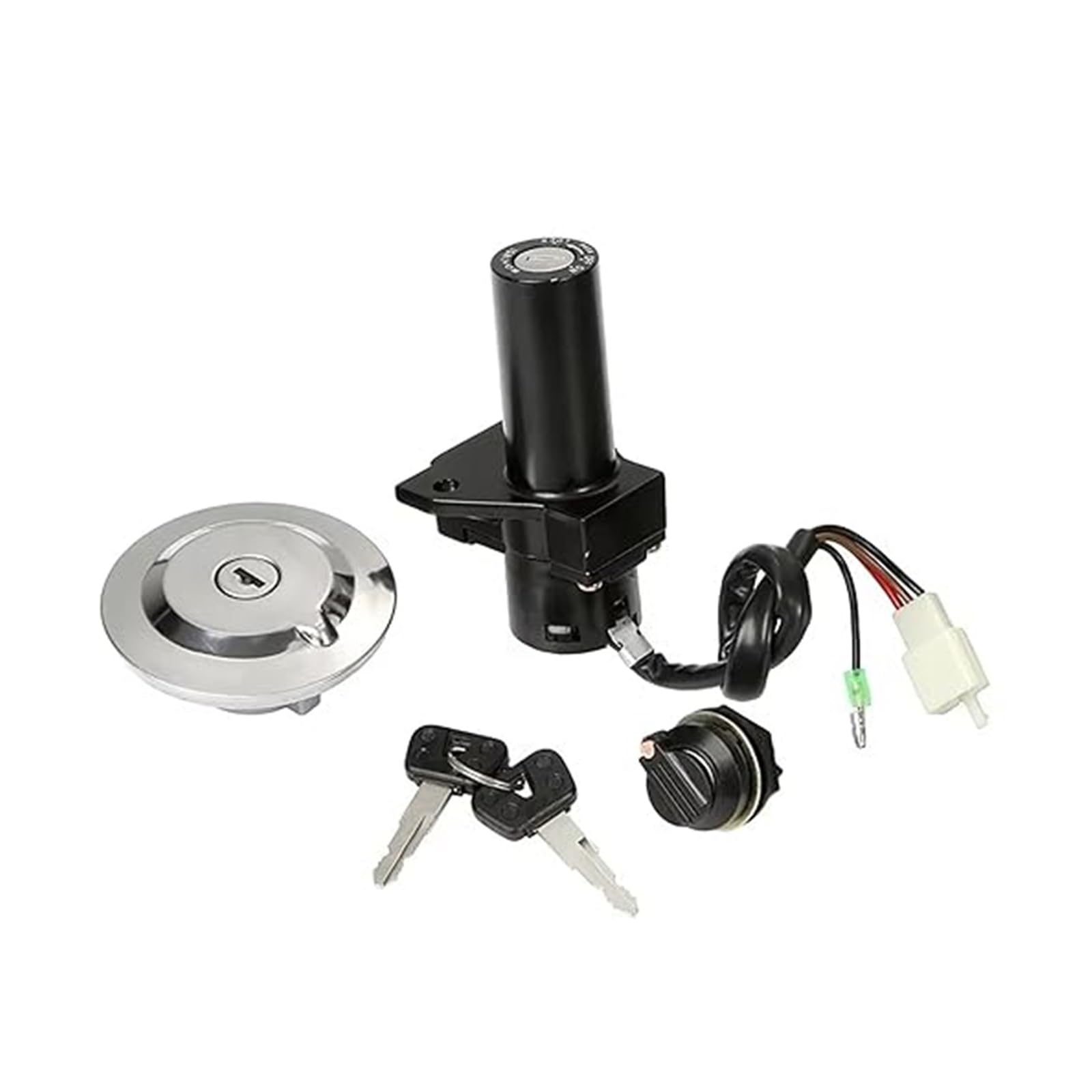 Zündschlüsselschalter Für YBR125 2002-2013 4 Drähte 3 Pin Motorrad Zündschloss Schloss Tankdeckel Schloss Mit Schlüssel Kit Zündschlüsselschalter Für YBR125 2002-2013 4 Drähte 3 Pin Motorrad Zündschloss Schloss Tankdeckel Schloss Mit Schlüssel Kit von Ciloc