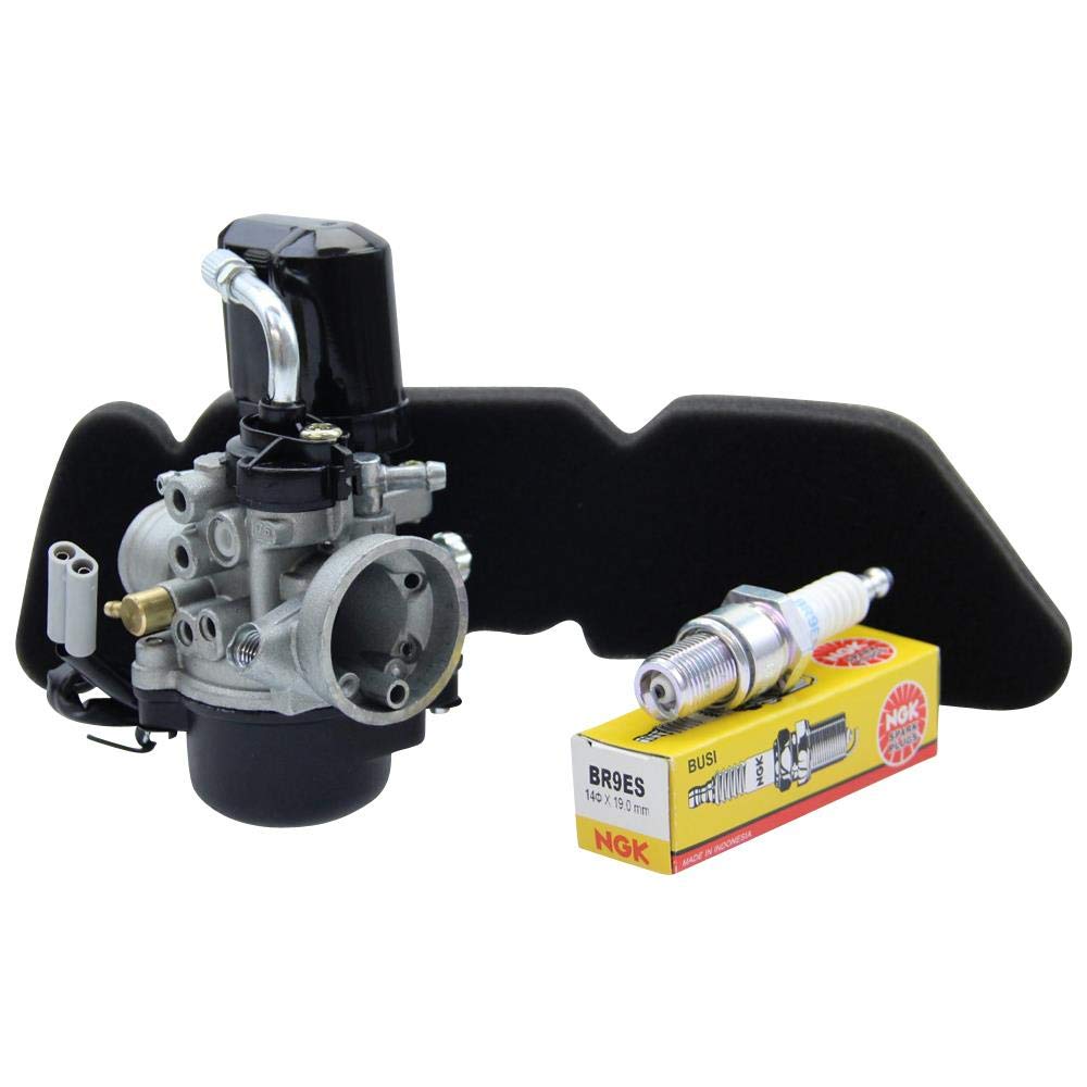 17,5mm YSN Vergaser E-Choke Stecker Typ Piaggio + passgenauer Luftfilter RMS + NGK Zündkerze BR9ES entstört 5 kOhm kompatibel mit Aprilia Derbi Gilera Runner SP Stalker Piaggio NRG Zip TPH Vespa LX 17,5mm YSN Vergaser E-Choke Stecker Typ Piaggio + passgenauer Luftfilter RMS + NGK Zündkerze BR9ES entstört 5 kOhm kompatibel mit Aprilia Derbi Gilera Runner SP Stalker Piaggio NRG Zip TPH Vespa LX von Citomerx