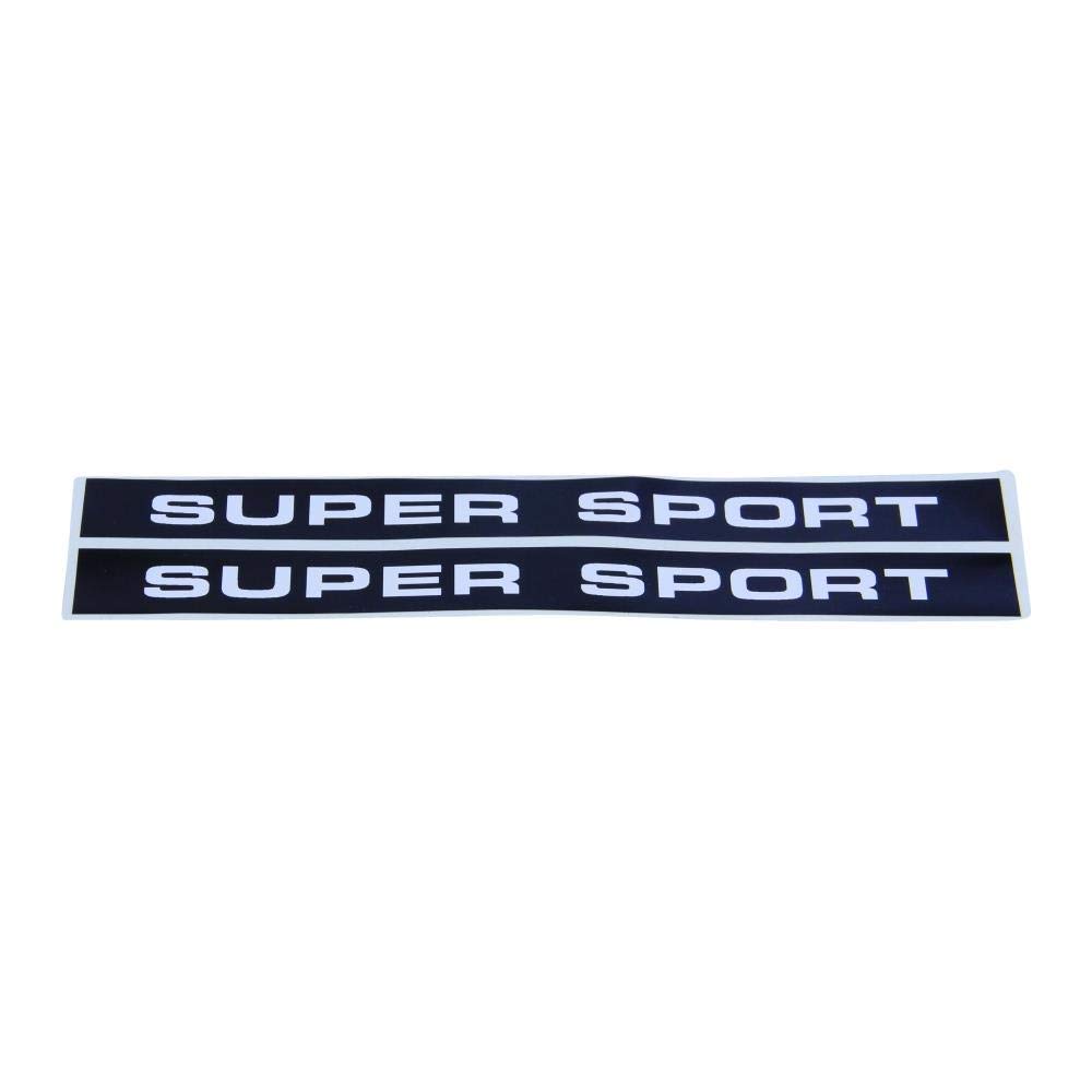 Aufkleber Satz Seitendeckel Super Sport schwarz-weiß für Zündapp KS 50 Super Sport Sticker Dekor von Citomerx