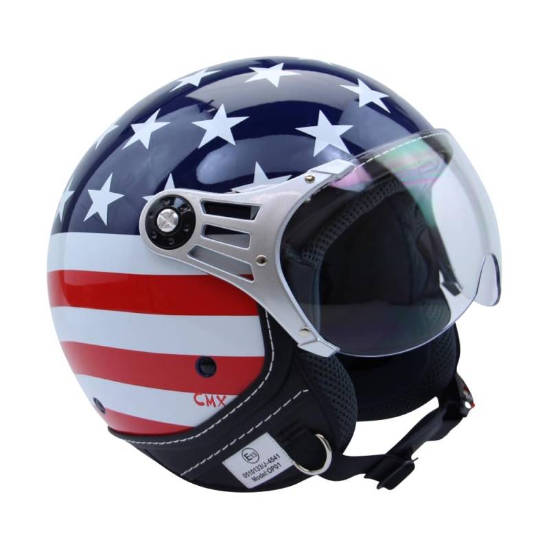Motorradhelm Jethelm Chopperhelm Cafe Racer CMX Stars and Stripes USA-Flag XL von Citomerx