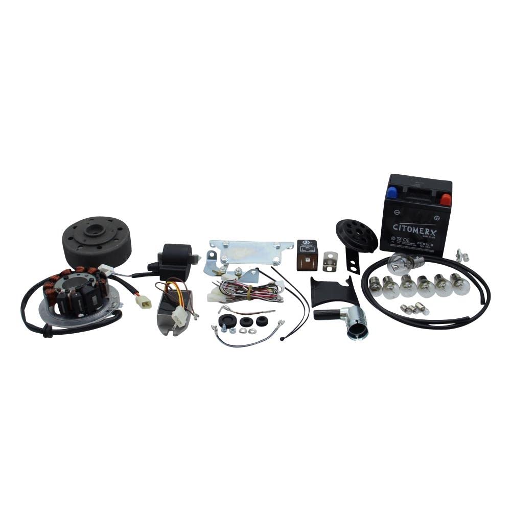 Zündung Lichtmaschine 12V 100W bgl. Vape Set Batterie B3L-B Lampen Hupe kompatibel mit Simson S51 S50 S53 S70 Zündung Lichtmaschine 12V 100W bgl. Vape Set Batterie B3L-B Lampen Hupe kompatibel mit Simson S51 S50 S53 S70 von Citomerx