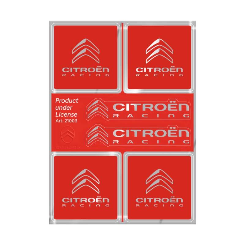 Citroen Racing Offizielle Aufkleber mit 6 Logos, Rot von Citroen