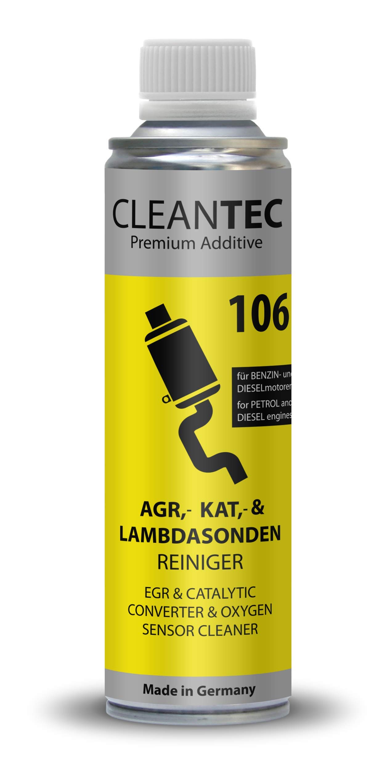 CleanTEC 106 Innovativer Oxicat, Kat, Lambdasonden, Katalysator, AGR Ventil, EGR, Turbo Reiniger Additiv 300ml für Diesel und Benzin Fahrzeuge geeignet von CleanTEC
