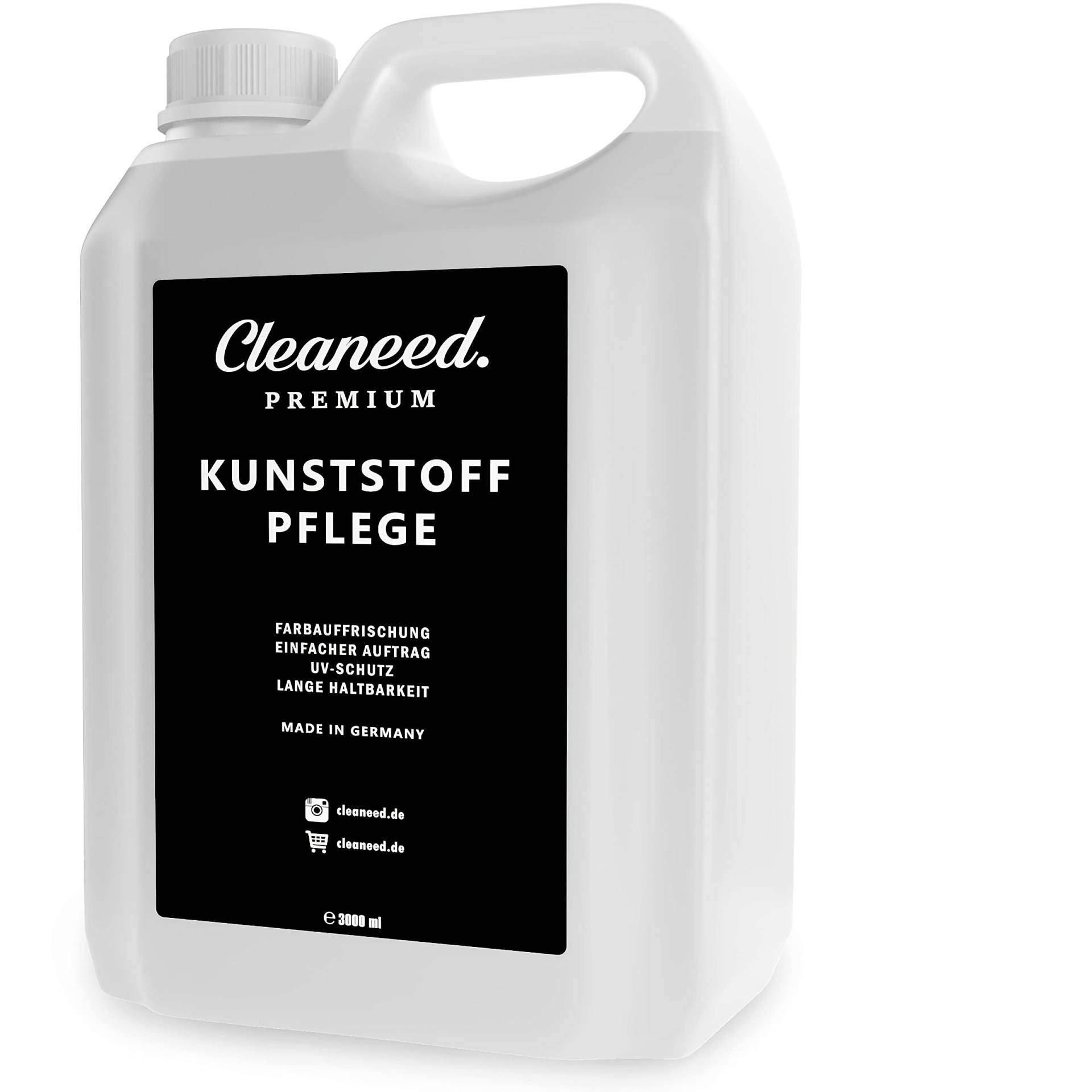 Cleaneed Premium Kunststoffpflege 3L zum Nachfüllen – Made in Germany – Farbauffrischung, UV-Schutz, Lange Haltbarkeit, Einfacher Auftrag, Matt von Cleaneed