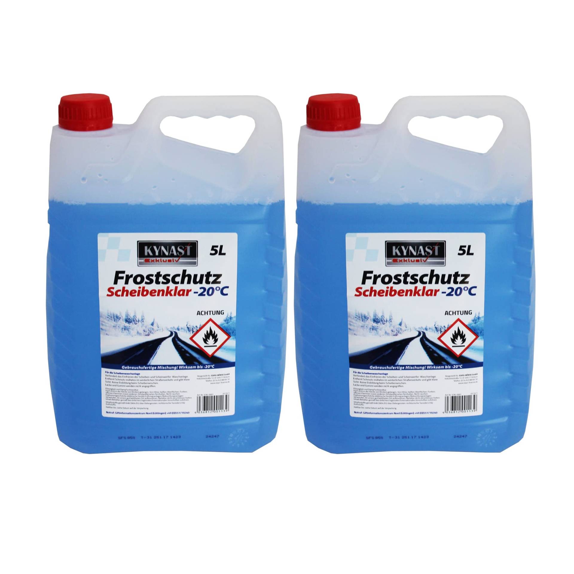 Cleanlevel EST 2016 Frostschutz gebrauchsfertig Frostschutzmittel Scheibenwaschanlage Scheibenklar 2 x 5 L Wirksam bis -20°C von Cleanlevel EST 2016