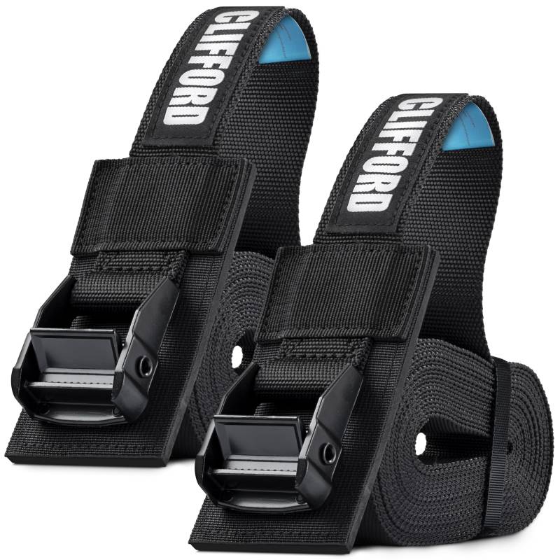 CLIFFORD Spanngurte I 38mm I Extra Breit I 2,0m - 5,5m I 400Kg/800Kg I EN12195-2 Zurrgurt Spanngurt Straps I Zurrgurte für Auto, Motorrad, SUP Board, Dachbox, Dachträger von CLIFFORD