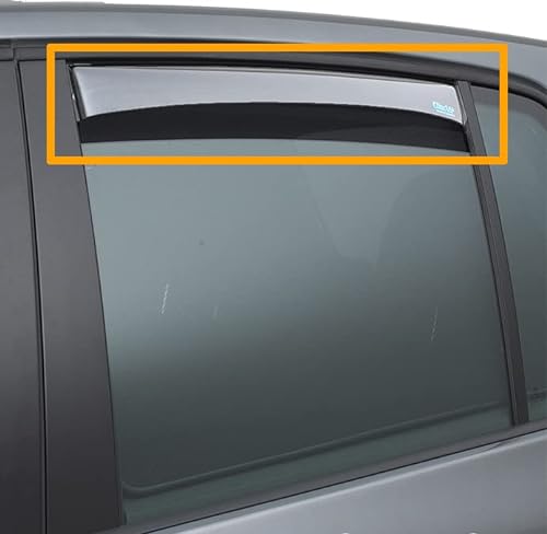 Hintere Windabweiser (1 Set) für die Fahrer und Beifahrerseite-CLK0044521K passend für Mazda 2 TYP DJ1, FLH, 5-Door, 2015- KLARES Material von ClimAir
