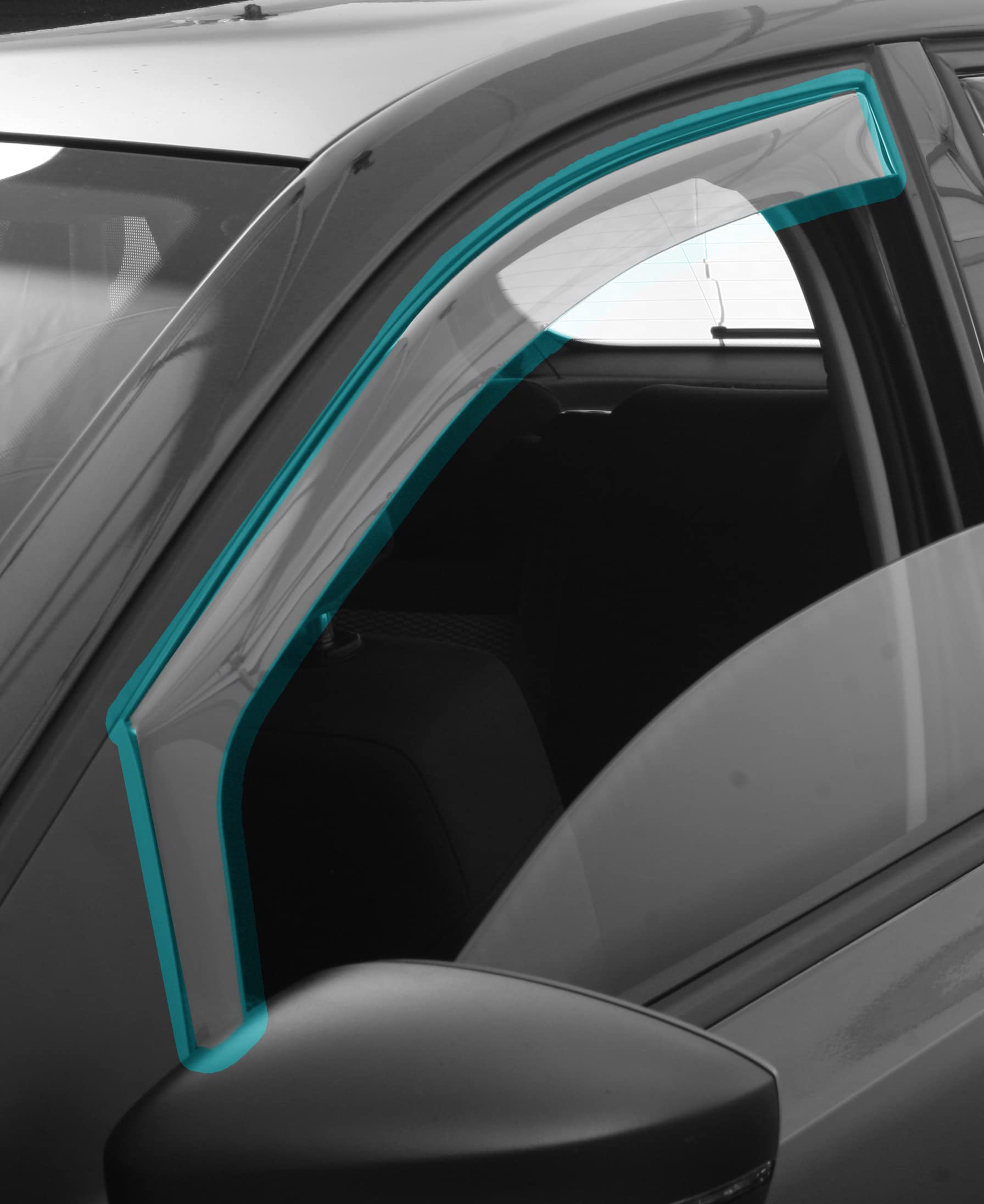 Vordere Windabweiser (1 Set) für die Fahrer und Beifahrerseite-CLK0033934K passend für VW TOURAN Van TYP 1T, 5-Door, 2015- KLARES Material von ClimAir