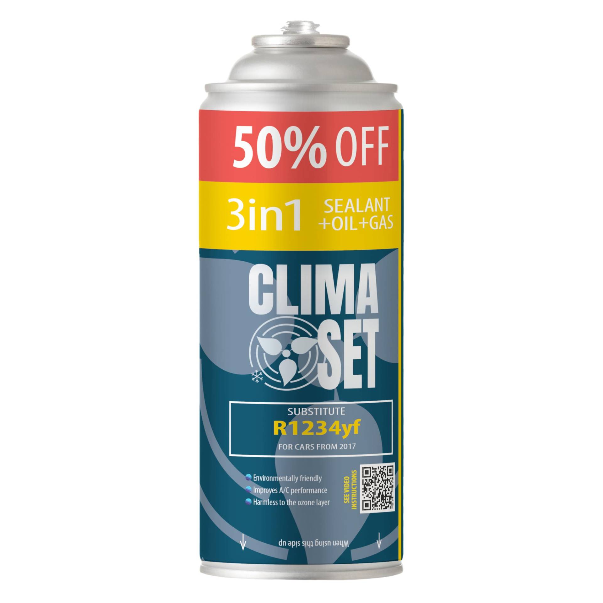 ClimaSet 3in1 R1234yf Kältemittel Ersatzgas - Kühlmittel Klima Auto mit Klima Dichtmittel und Öl - Gasflasche 1x235 g - Auto Klimaanlage Nachfüllset - Klimaanlage Wohnmobil - ECO ClimaSet 3in1 R1234yf Kältemittel Ersatzgas - Kühlmittel Klima Auto mit Klima Dichtmittel und Öl - Gasflasche 1x235 g - Auto Klimaanlage Nachfüllset - Klimaanlage Wohnmobil - ECO von Clima Set