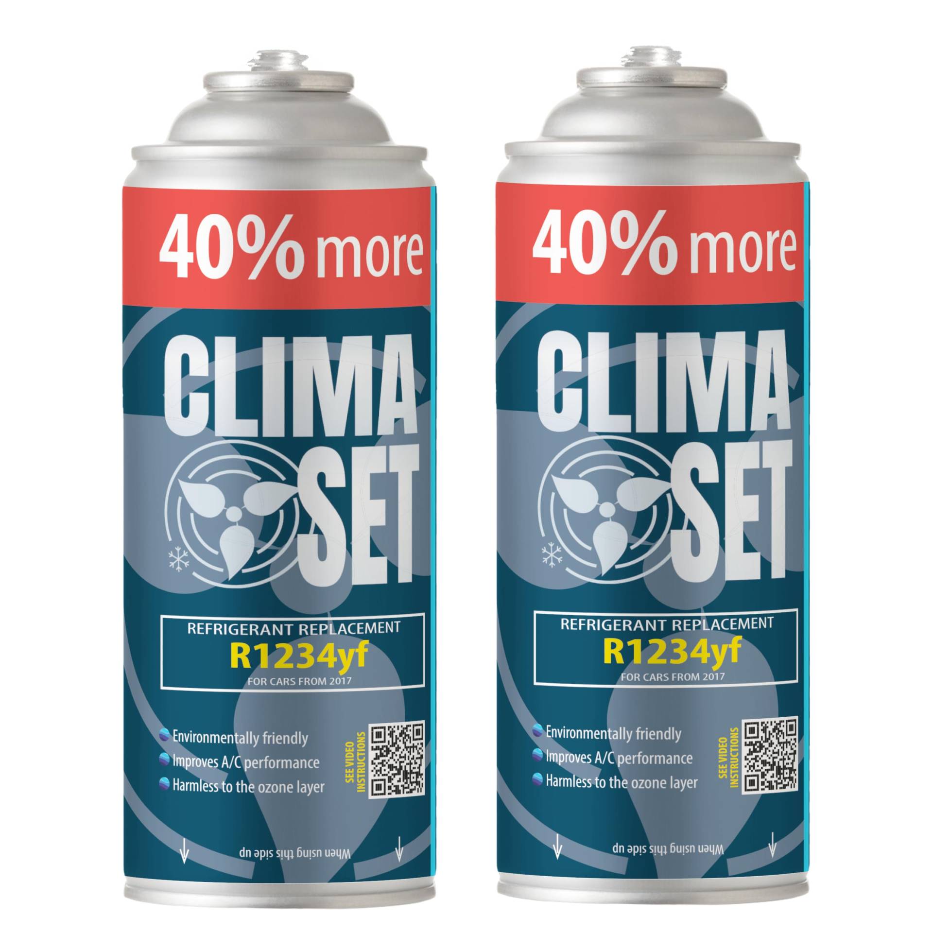 ClimaSet R1234yf Kältemittel Ersatzgas - Kühlmittel Klima Auto - Gasflasche 2x235 g - Auto Klimaanlage Nachfüllset - Klimaanlage Wohnmobil - ECO - Klimaanlage Refill Dose ClimaSet R1234yf Kältemittel Ersatzgas - Kühlmittel Klima Auto - Gasflasche 2x235 g - Auto Klimaanlage Nachfüllset - Klimaanlage Wohnmobil - ECO - Klimaanlage Refill Dose von Clima Set