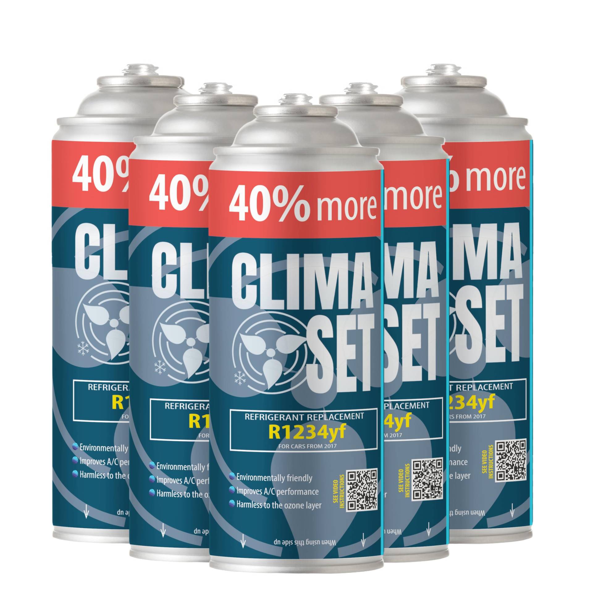 ClimaSet R1234yf Kältemittel Ersatzgas - Kühlmittel Klima Auto - Gasflasche 5x235 g - Auto Klimaanlage Nachfüllset - Klimaanlage Wohnmobil - ECO - Klimaanlage Refill Dose ClimaSet R1234yf Kältemittel Ersatzgas - Kühlmittel Klima Auto - Gasflasche 5x235 g - Auto Klimaanlage Nachfüllset - Klimaanlage Wohnmobil - ECO - Klimaanlage Refill Dose von Clima Set