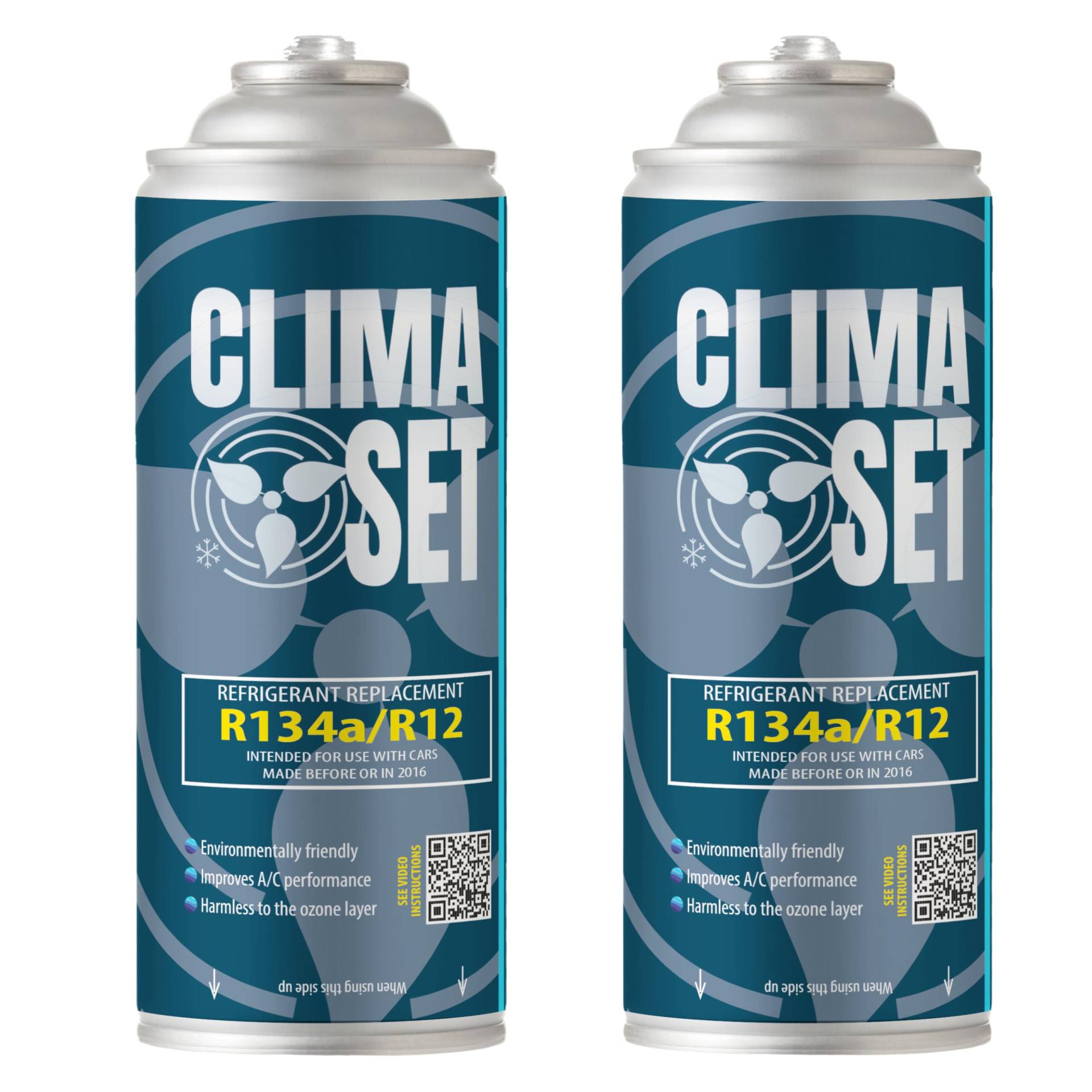 ClimaSet R134a kältemittel Ersatzgas - Kühlmittel Klima Auto - Gasflasche 2x170 g - Auto Klimaanlage Nachfüllset - Klimaanlage Wohnmobil - ECO - Klimaanlage Refill Dose ClimaSet R134a kältemittel Ersatzgas - Kühlmittel Klima Auto - Gasflasche 2x170 g - Auto Klimaanlage Nachfüllset - Klimaanlage Wohnmobil - ECO - Klimaanlage Refill Dose von Clima Set