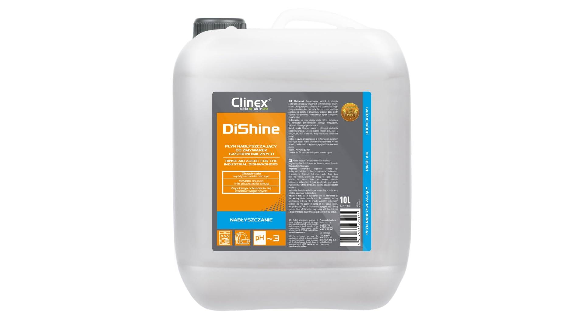 Clinex DISHINE Konzentriertes Profi Klarspüler für gewerbliche Spülmaschinen/Spülmaschine / 10l Kanister/Glanzspüler für Spülmaschinen in Haushalt & Gewerbe Maschinenklarspüler Clinex DISHINE Konzentriertes Profi Klarspüler für gewerbliche Spülmaschinen/Spülmaschine / 10l Kanister/Glanzspüler für Spülmaschinen in Haushalt & Gewerbe Maschinenklarspüler von Clinex nanochem