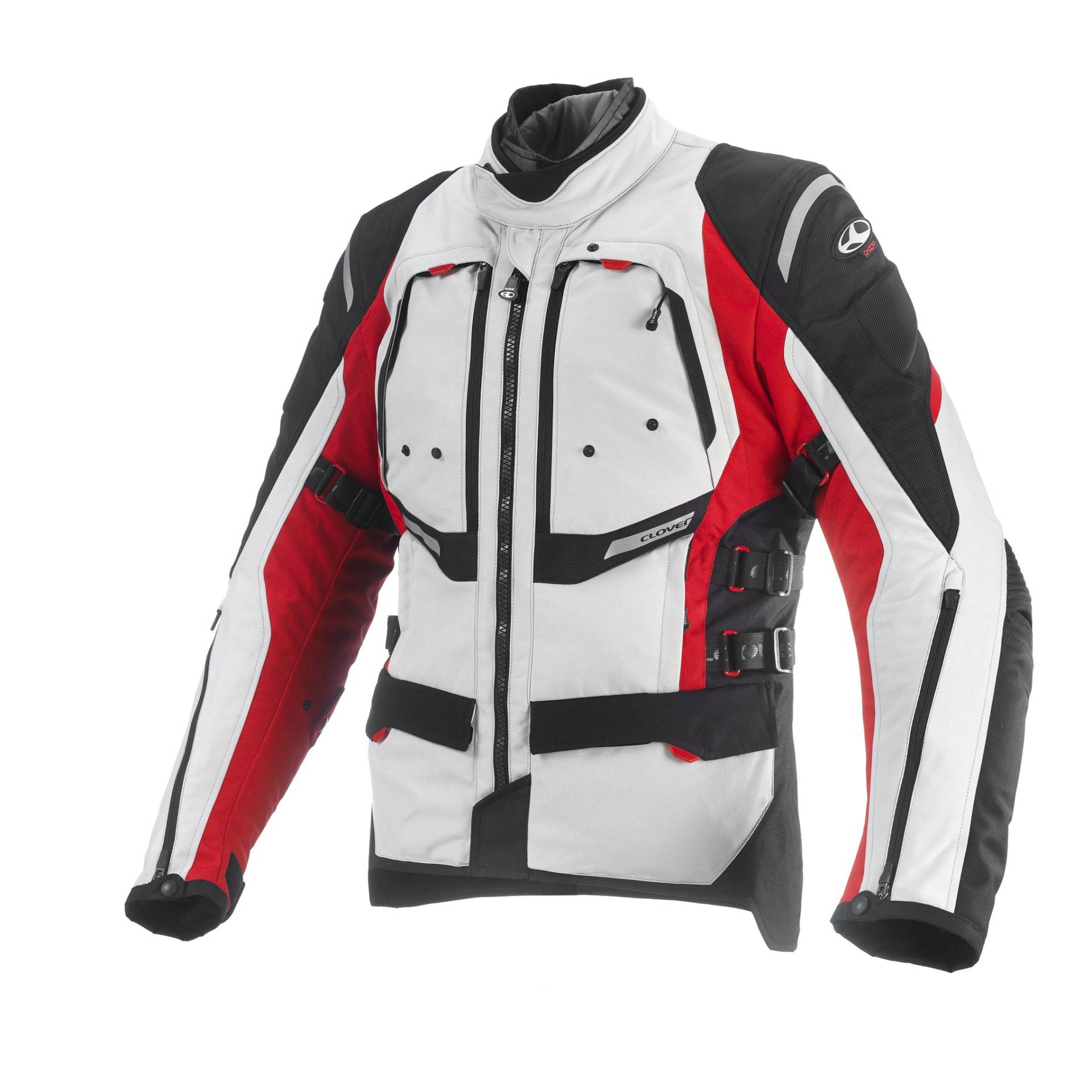 Clover Herren Motorradjacke Airbag Kompatibel, Rot/Weiß, XL von Clover
