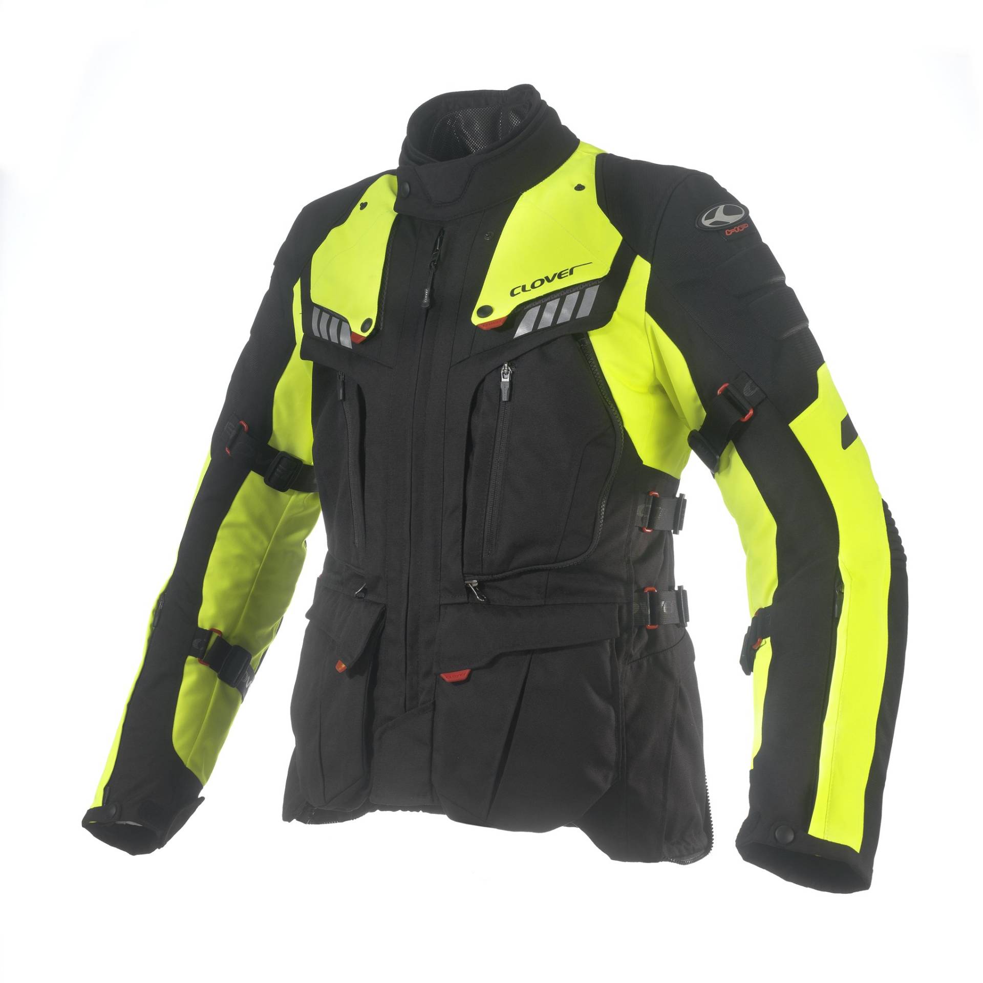 Clover Crossover-3 Motorradjacke Airbag Kompatibel, Schwarz/Neongelb, L von Clover