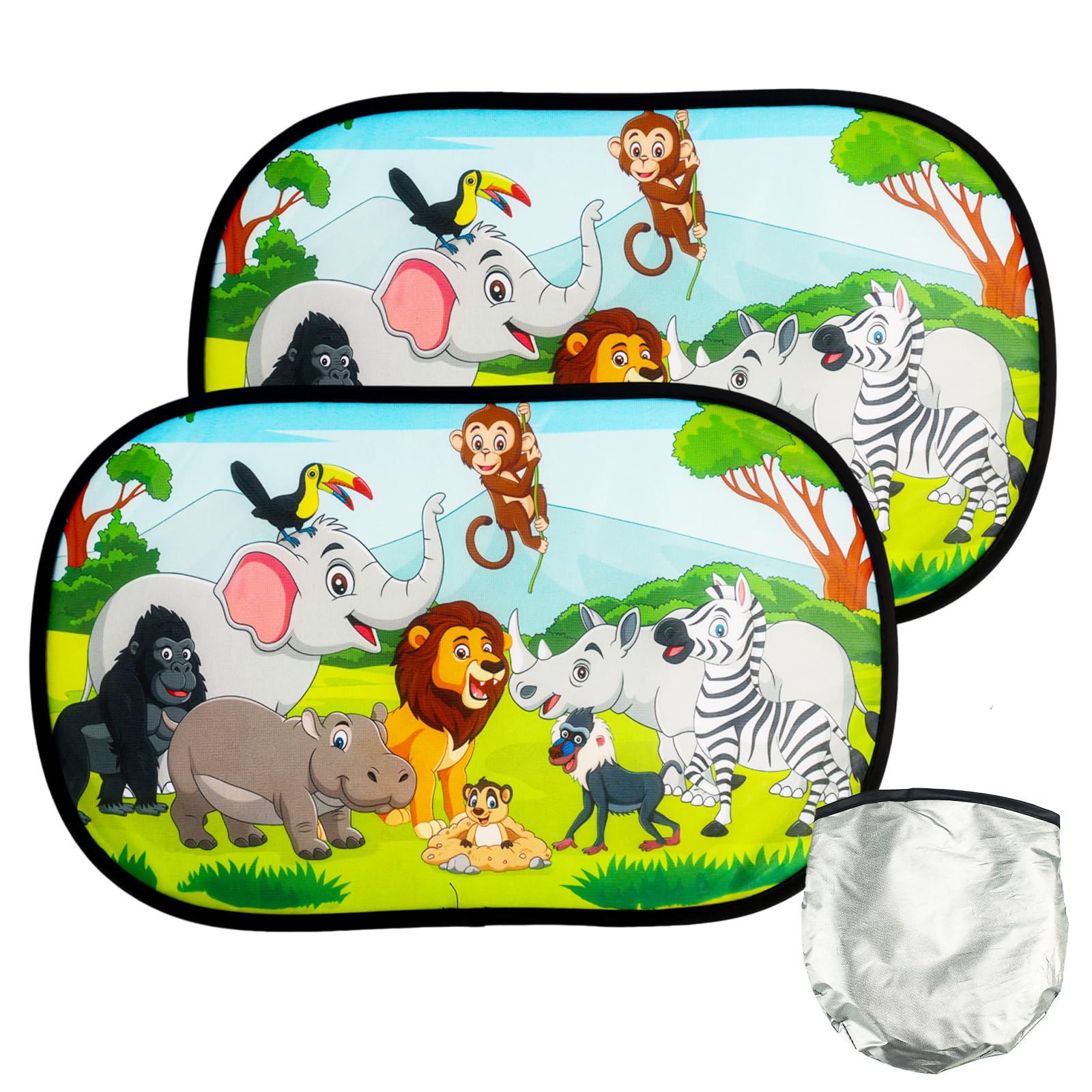 2PCS Sonnenschutz Auto Baby Mit Uv Schutz, 48x30cm Autofenster Sonnenblende, Autofenster Sonnenschutz Kinder Verdunklung Mit 2 Sonnenschutz Auto Saugnapf, (Unterwasserwelt-GrüNe SchildkröTe) von Clvsyh