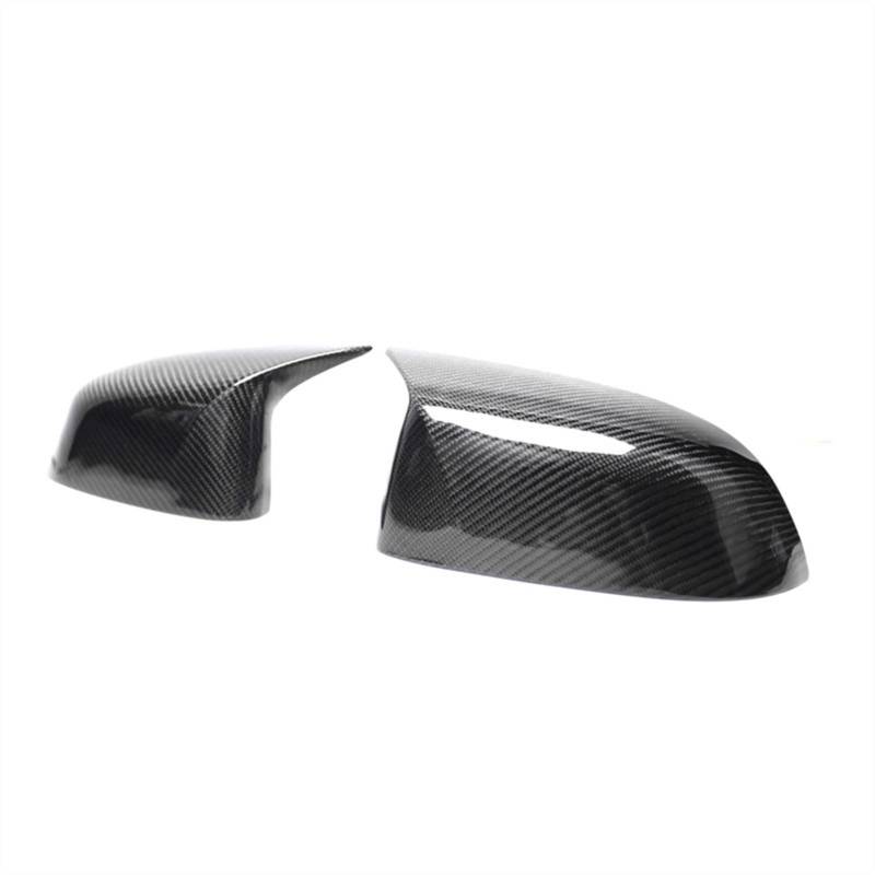 Clynex 1 Paar Ersatz-Seitenspiegelabdeckungen in Hornform, glänzend schwarz, Kohlefaser, for, X3 G01 X4 G02 X5 G05 X6 G06 2018 Auto-Außenspiegelabdeckung(14-18 X4 F26 Carbon) von Clynex