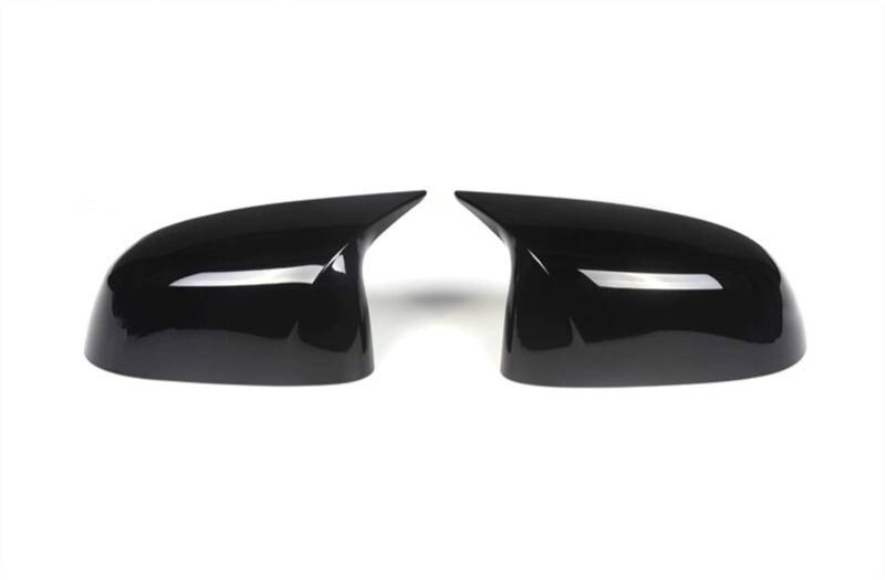 Clynex 1 Paar Ersatz-Seitenspiegelabdeckungen in Hornform, glänzend schwarz, Kohlefaser, for, X3 G01 X4 G02 X5 G05 X6 G06 2018 Auto-Außenspiegelabdeckung(2019 X4 G02 Black) von Clynex