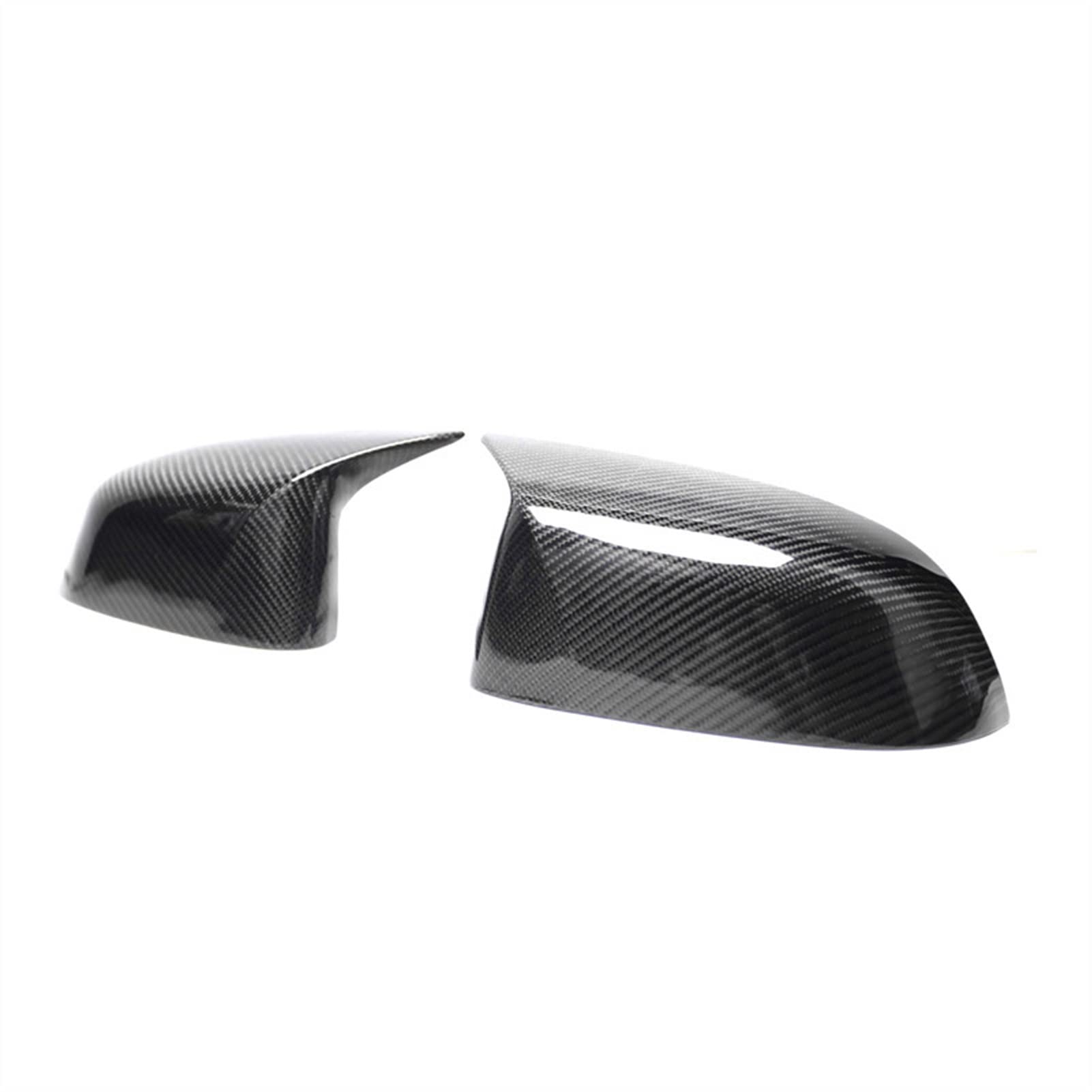 Clynex 1 Paar Ersatz-Seitenspiegelabdeckungen in Hornform, glänzend schwarz, Kohlefaser, for, X3 G01 X4 G02 X5 G05 X6 G06 2018 Auto-Außenspiegelabdeckung(2019 X6 G06 Carbon) von Clynex