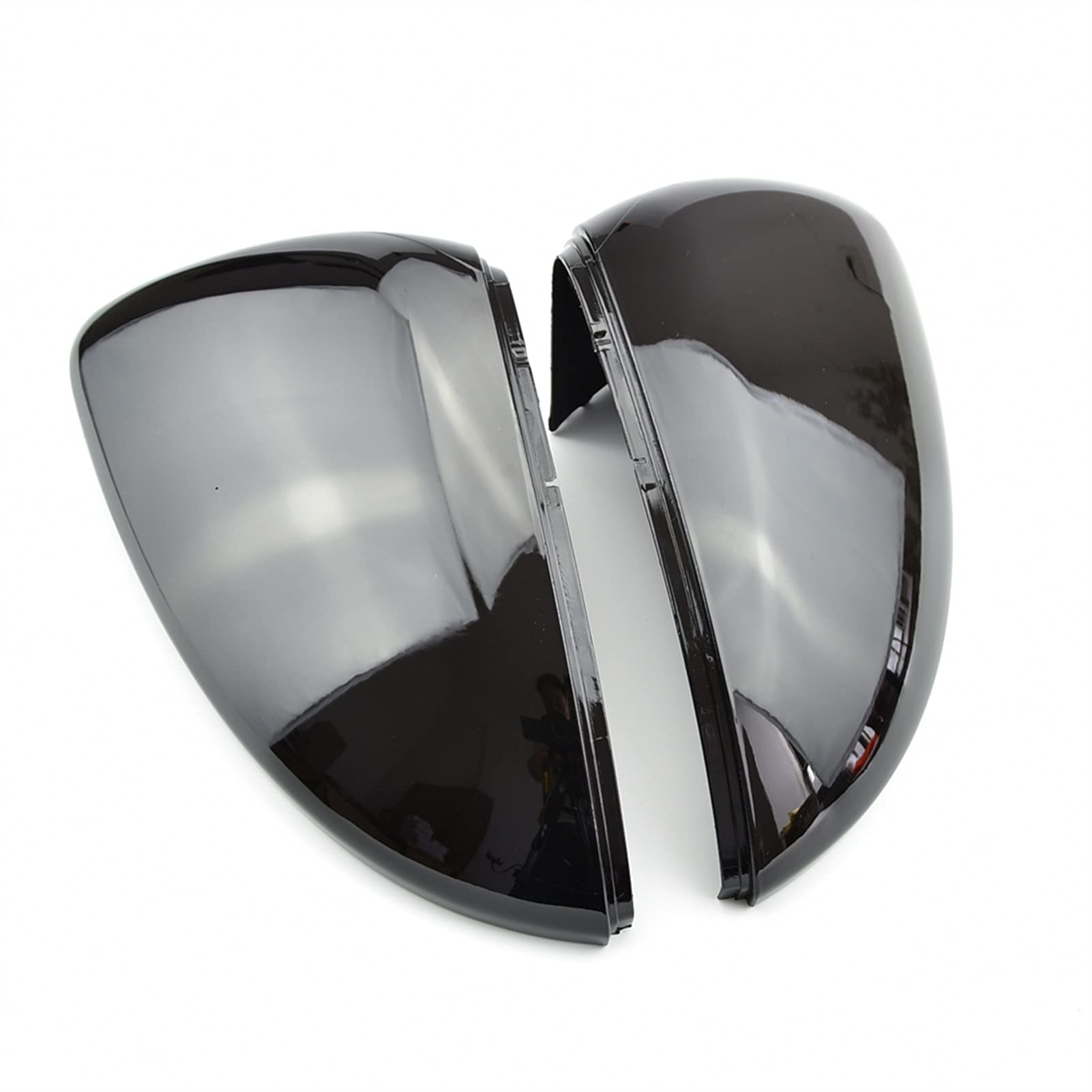 Clynex 2 Pieces Mirror Covers Caps Rear View Mirror Case Cover, for VW, for Golf, MK7 7.5 GTI 7 7R Carbon Look Bright Black Matte Chrome Cover Auto-Außenspiegelabdeckung(Bright Black) von Clynex