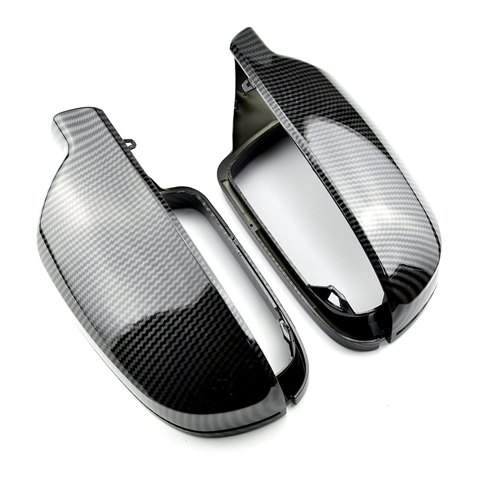 Clynex 2Pcs Rearview Mirror Shells Cover Protection Cap Car Styling Shell Side Mirror Shell Covers A3 A4 A5 B8.5 Auto-Außenspiegelabdeckung(Bright Black) von Clynex
