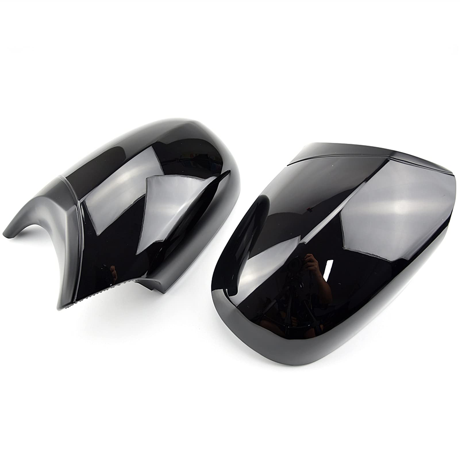 Clynex 2X ABS Car Rear View Mirror Cover Cap Side Mirror Covers, for, E81 E82 E87 E88 E90 E91 E92 E93 2010-2013 LCI Model M3 Style Auto-Außenspiegelabdeckung(Bright Black) von Clynex