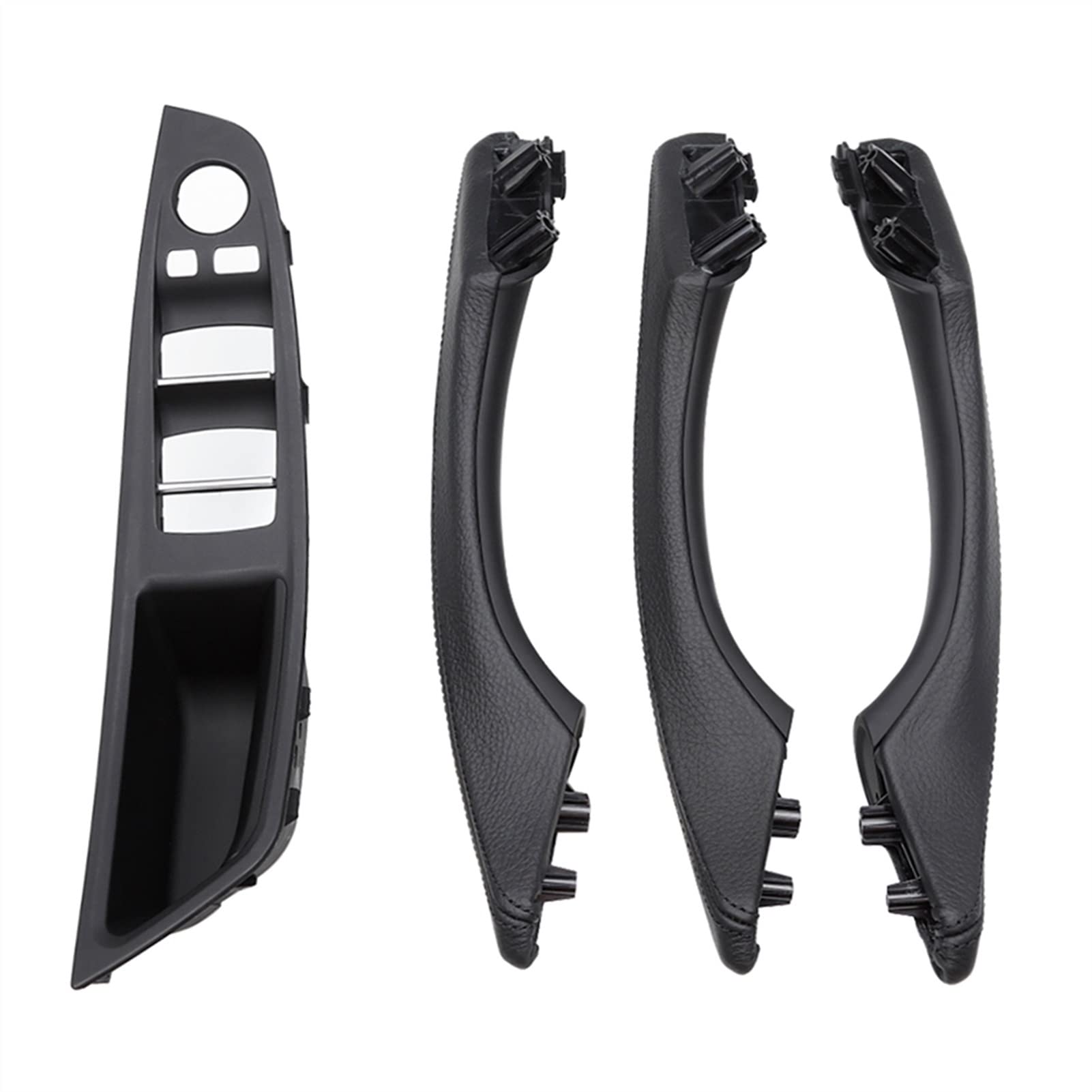 Clynex 4-teiliges Auto-Styling-Innentürverkleidungs-Zuggriffleder, for, for F10 F11 F18 5er 2010 2011 2012 2013 2014 2015 2016 2017 Auto-Innentürgriff(Black) von Clynex