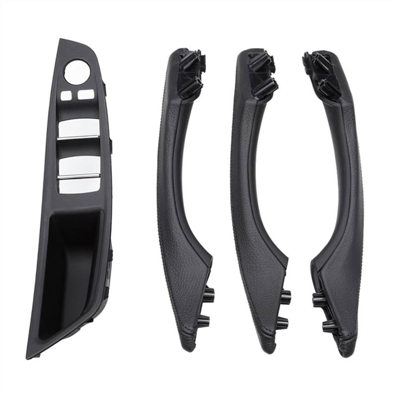 Clynex 4-teiliges Auto-Styling-Innentürverkleidungs-Zuggriffleder, for, for F10 F11 F18 5er 2010 2011 2012 2013 2014 2015 2016 2017 Auto-Innentürgriff(Black) von Clynex