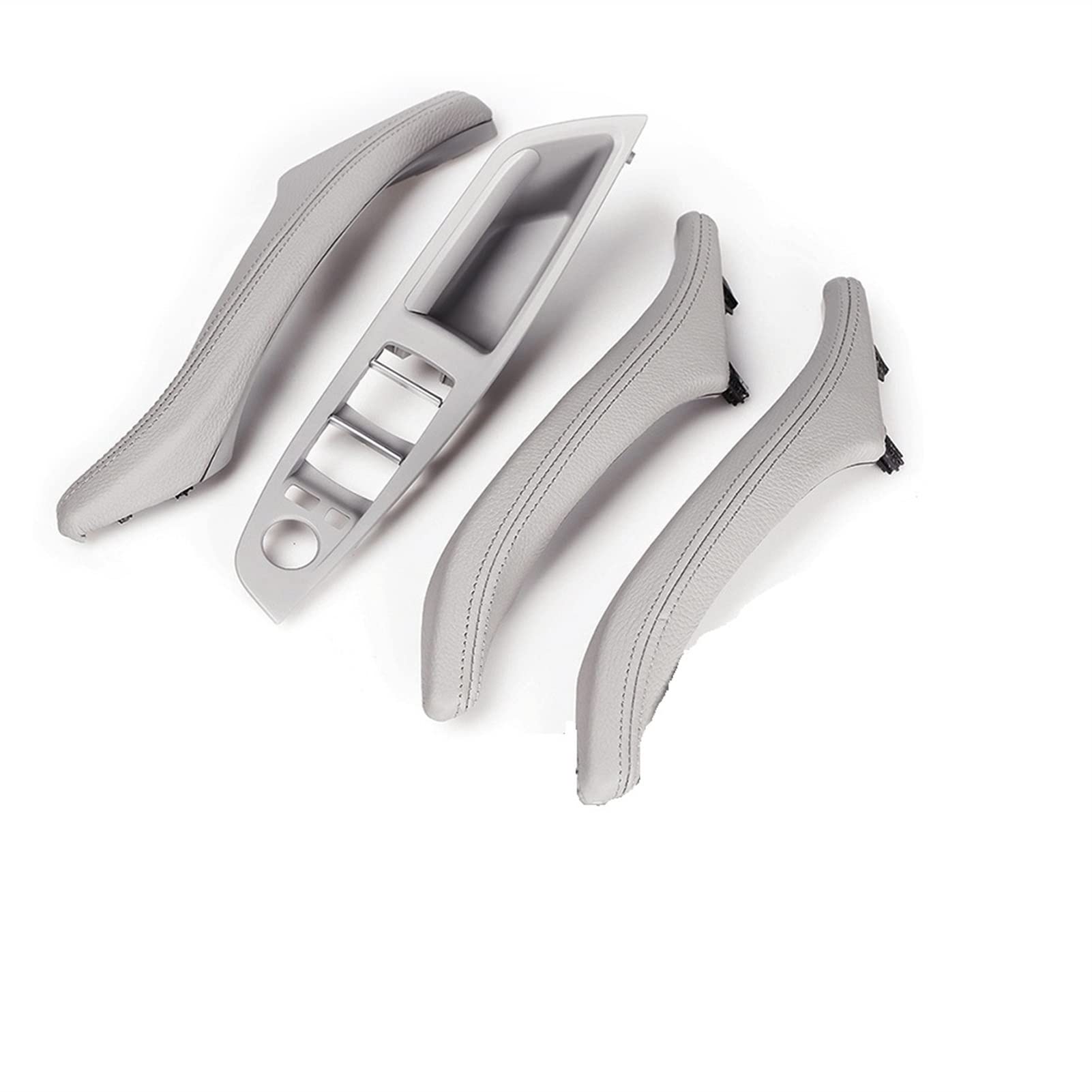Clynex 4-teiliges Auto-Styling-Innentürverkleidungs-Zuggriffleder, for, for F10 F11 F18 5er 2010 2011 2012 2013 2014 2015 2016 2017 Auto-Innentürgriff(Grey) von Clynex