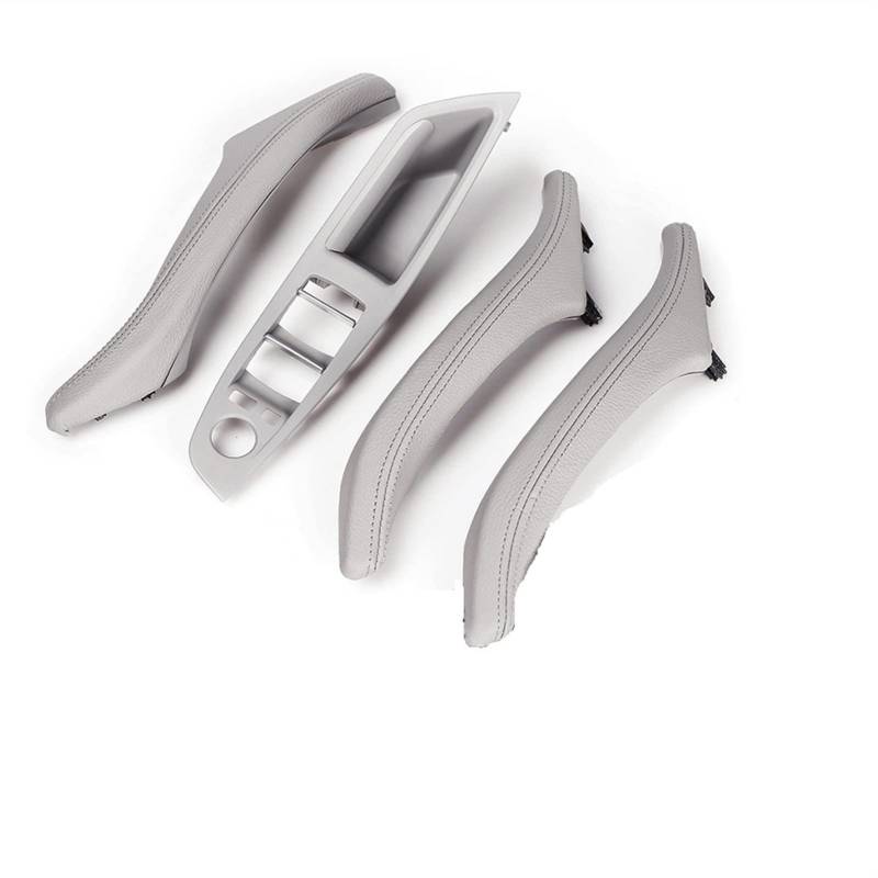 Clynex 4-teiliges Auto-Styling-Innentürverkleidungs-Zuggriffleder, for, for F10 F11 F18 5er 2010 2011 2012 2013 2014 2015 2016 2017 Auto-Innentürgriff(Grey) von Clynex