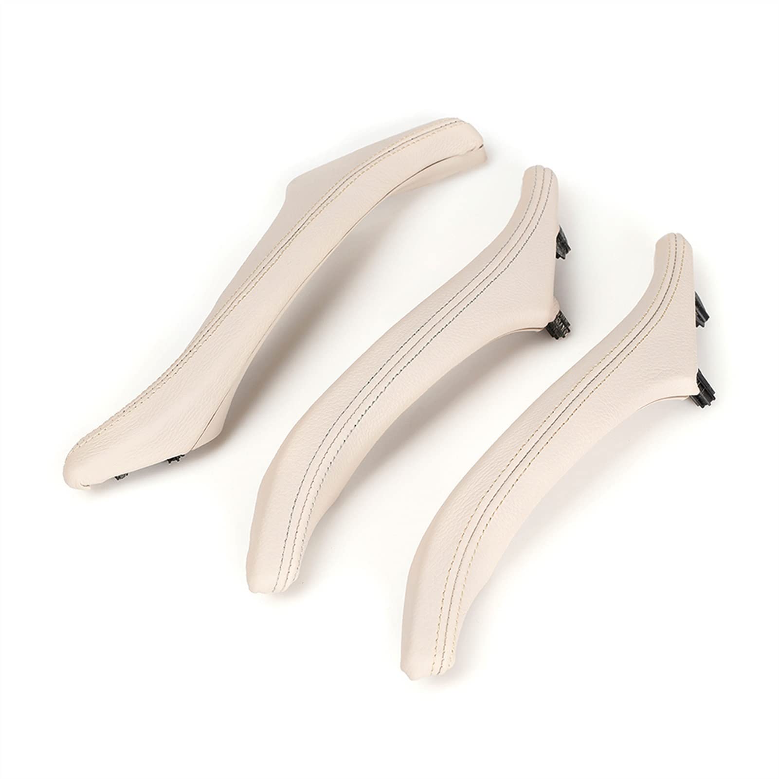 Clynex 4-teiliges Auto-Styling-Innentürverkleidungs-Zuggriffleder, for, for F10 F11 F18 5er 2010 2011 2012 2013 2014 2015 2016 2017 Auto-Innentürgriff(Off-White) von Clynex