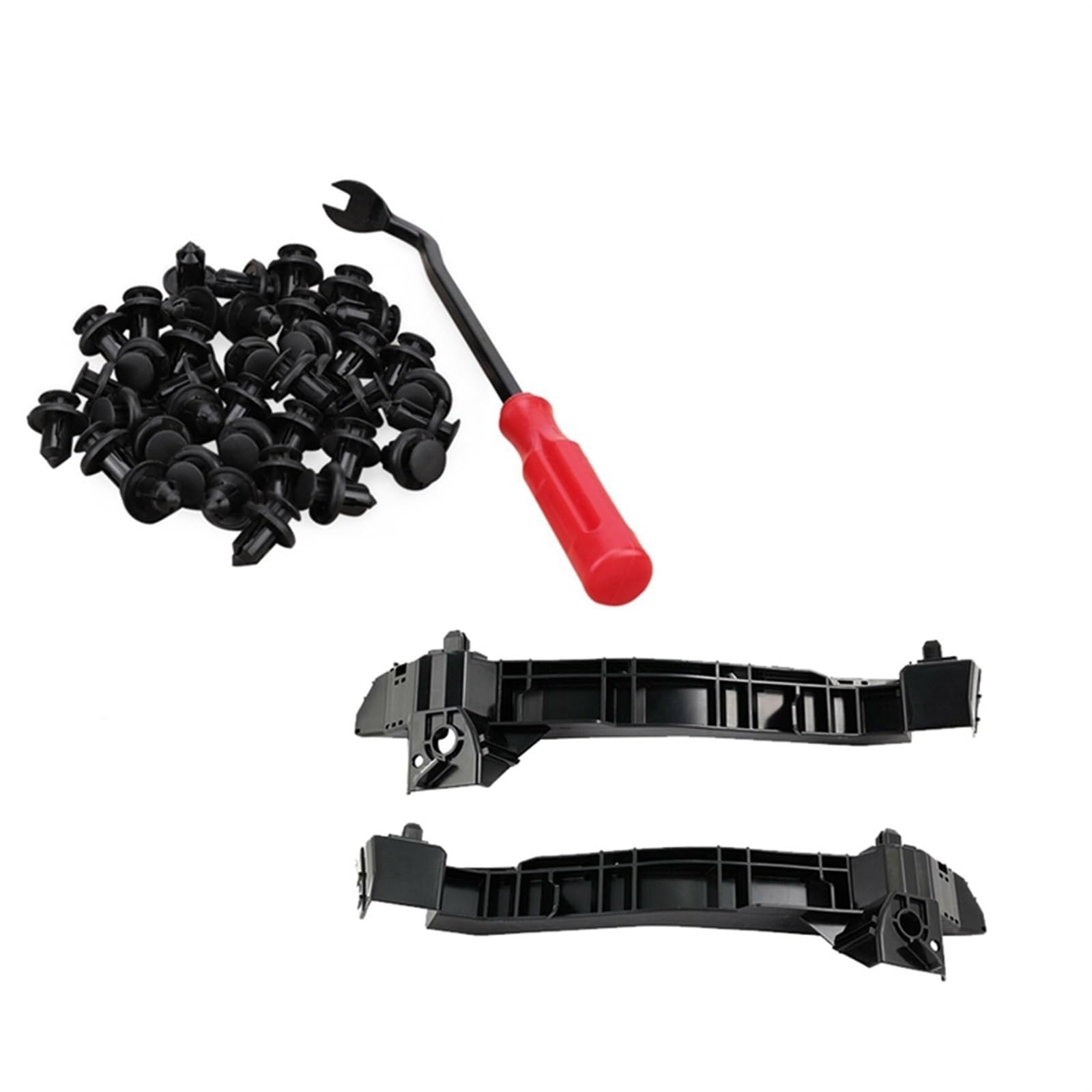 Clynex 40Pcs 10Mm Push-Typ Kunststoff Stoßstange Flare Fastener Niet & 1 Set Auto Links Und Rechts vorne Stoßstange Halterung Kit Auto-Stoßstangenhalterung von Clynex