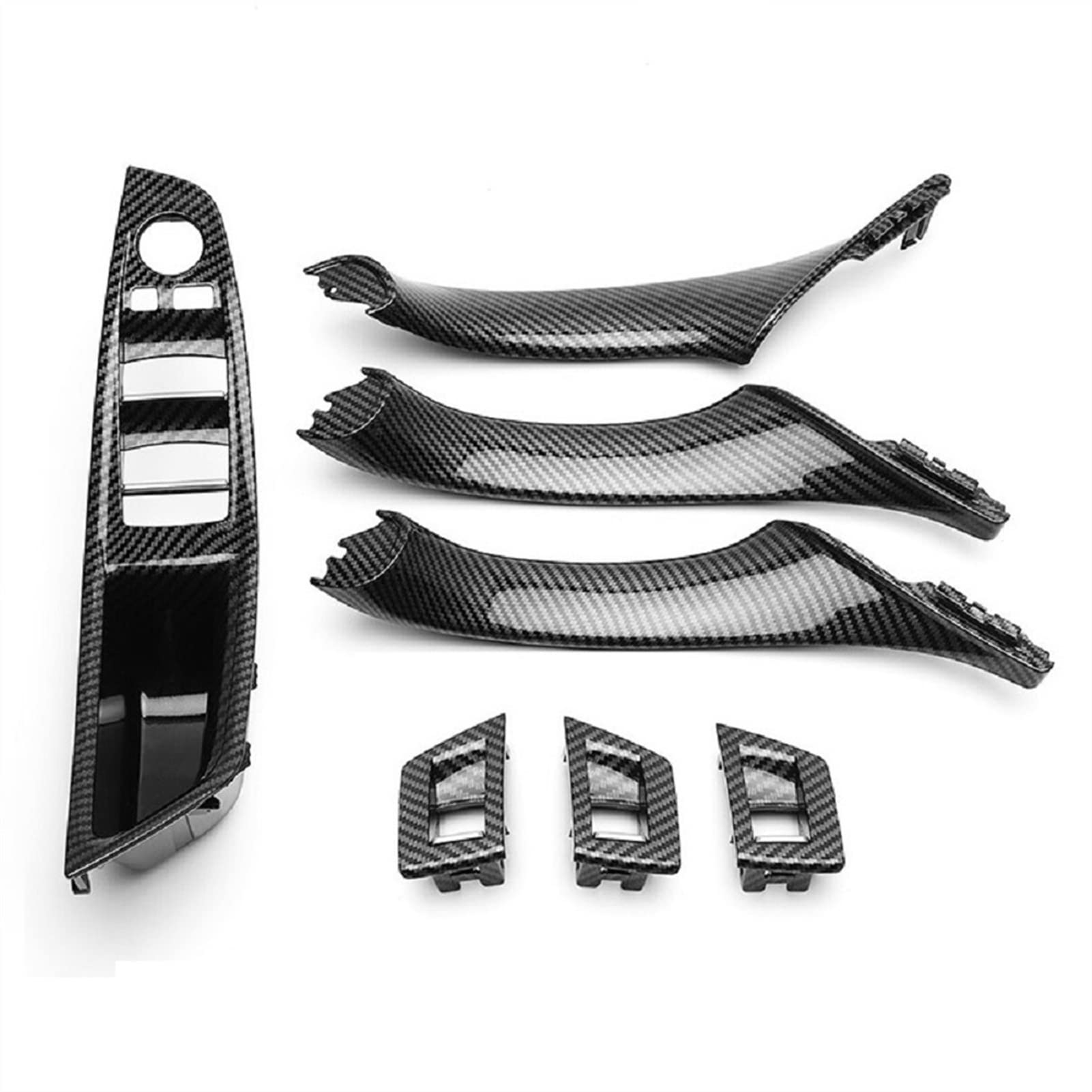 Clynex 7 Stücke LHD/RHD Auto Innen Auto Fahrersitz Vorne Links Armlehne Innentürgriff Pull 1 Loch, for F10 2010-2016 Auto-Innentürgriff(Carbon Left) von Clynex