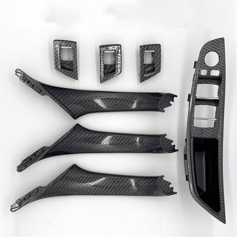 Clynex 7 Stücke LHD/RHD Auto Innen Auto Fahrersitz Vorne Links Armlehne Innentürgriff Pull 1 Loch, for F10 2010-2016 Auto-Innentürgriff(Carbon Right) von Clynex