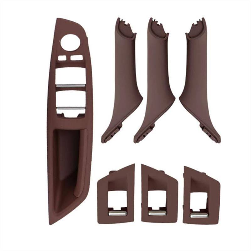 Clynex 7 Stücke LHD/RHD Auto Innen Auto Fahrersitz Vorne Links Armlehne Innentürgriff Pull 1 Loch, for F10 2010-2016 Auto-Innentürgriff(Red Brown Left) von Clynex