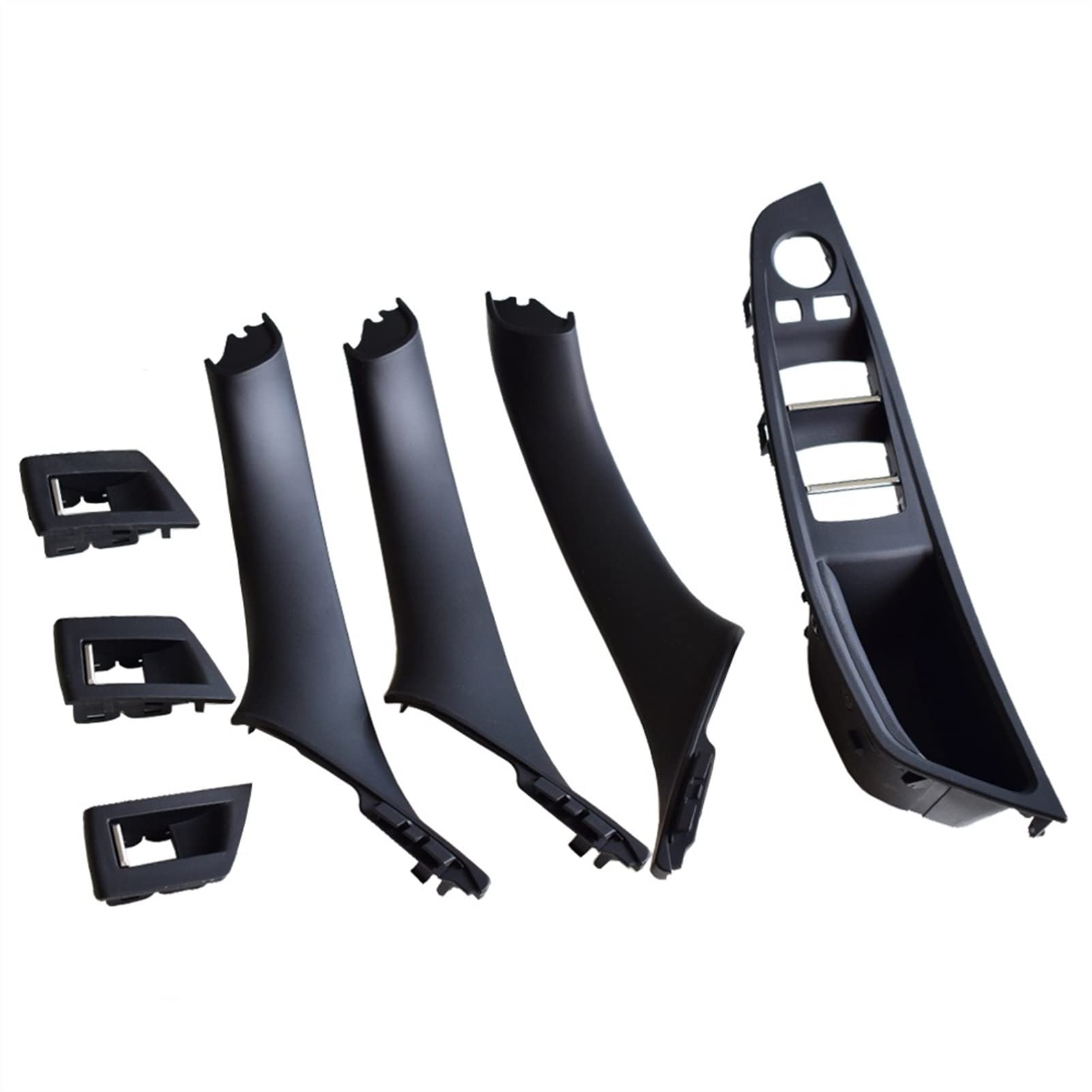 Clynex 7PCS RHD Rechtslenker Auto Innen Tür Armlehne Griff Panel Pull Trim Abdeckung, for, for 5 Serie F10 F11 520 525 Auto-Innentürgriff(Black-7Pcs) von Clynex
