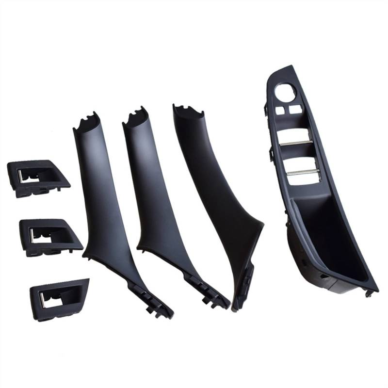 Clynex 7PCS RHD Rechtslenker Auto Innen Tür Armlehne Griff Panel Pull Trim Abdeckung, for, for 5 Serie F10 F11 520 525 Auto-Innentürgriff(Black-7Pcs) von Clynex